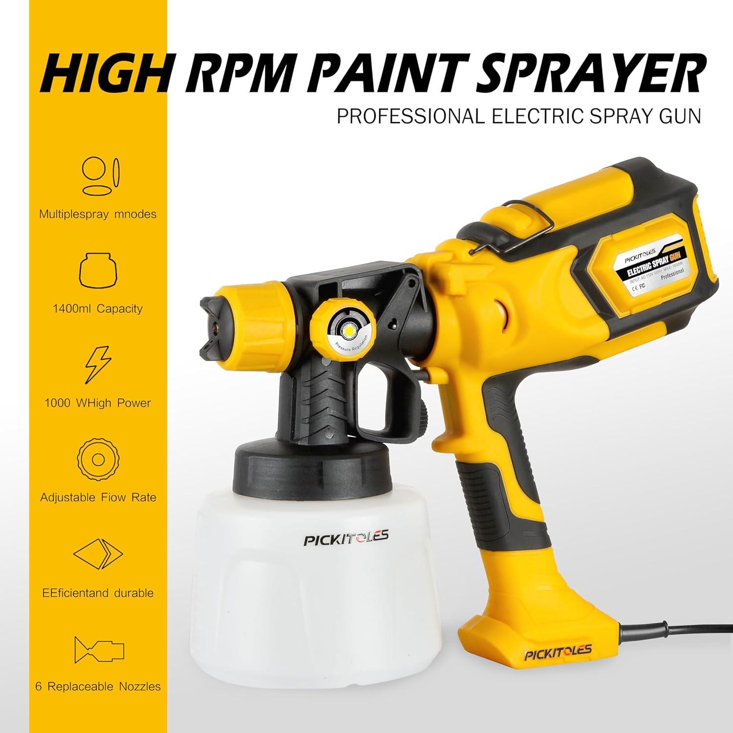 Pistola de pintura eléctrica PICKITOLES EPQ-X 1000W 1400ml