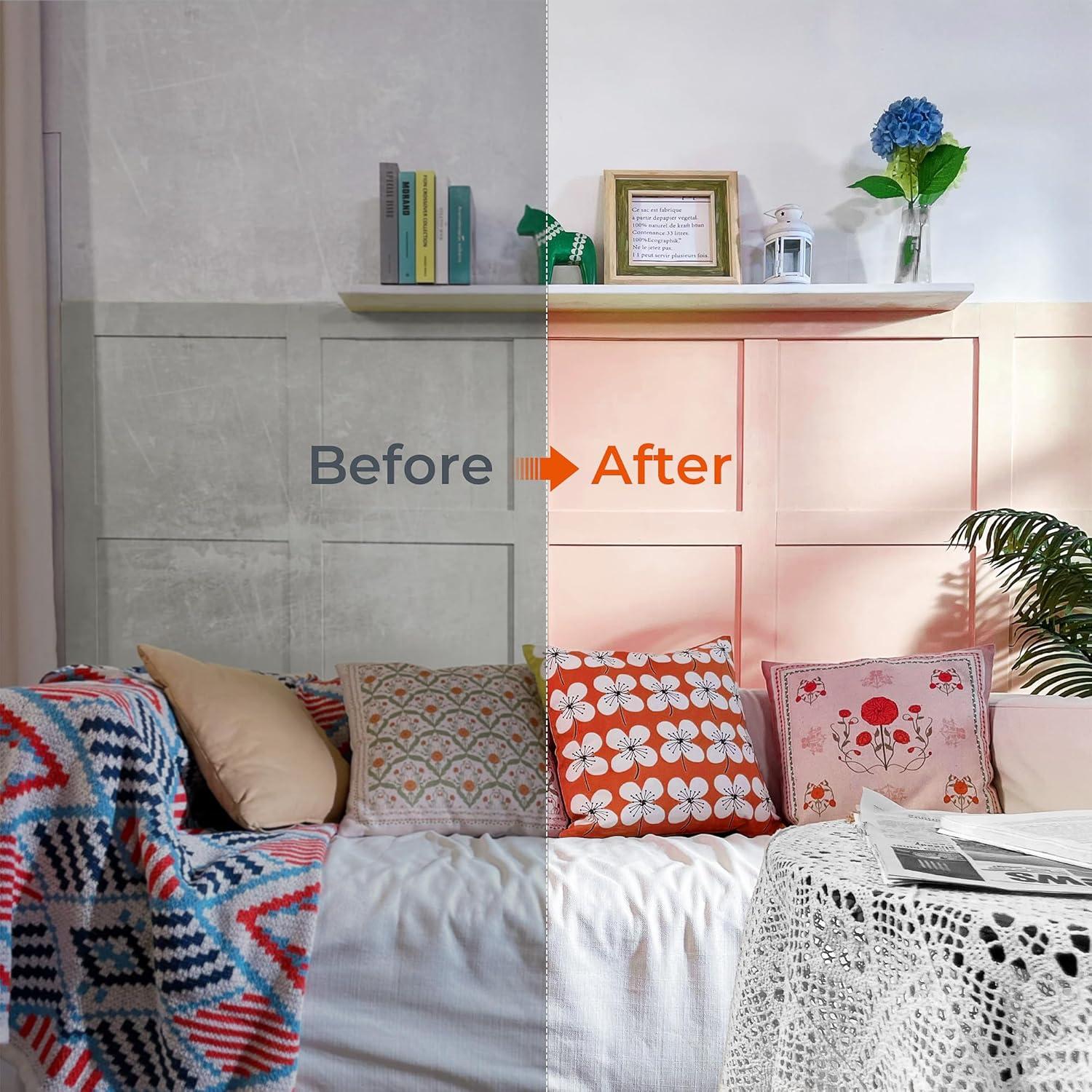 Tilswall HVLP Paint Sprayer, Ultra-Light Electric Spray Gun with 20 fl oz Detachable Cup, 2 Nozzles & 3 Patterns, Perfect for Furniture, Cabinets, Fence, Walls, Doors, Garden & DIY, White