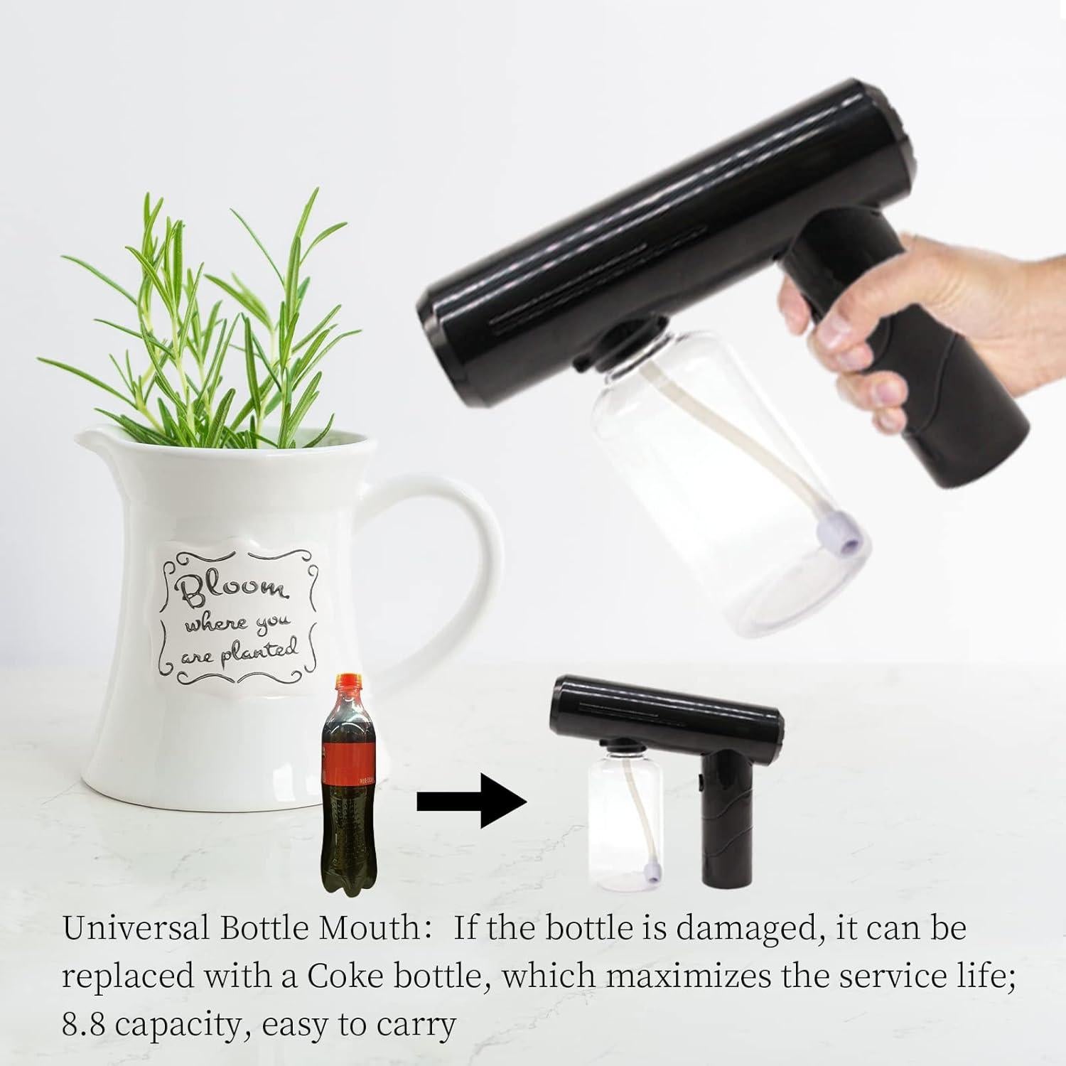 Pistola de Spray Desinfectante Nano 8.8 OZ 3T GROUP Negra