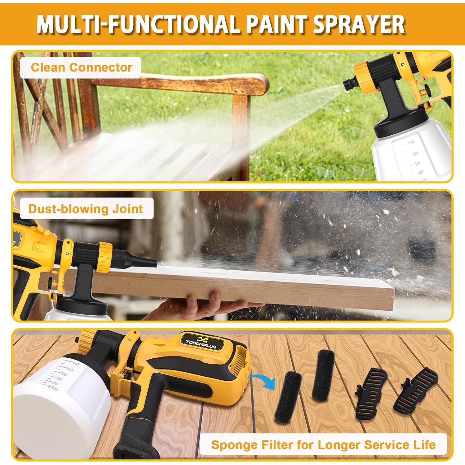 Pulverizador de Pintura Eléctrico Tooomplus 700W 4 Boquillas