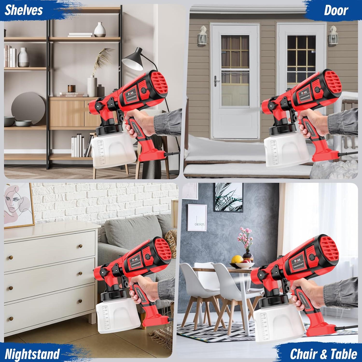 Pulverizador de pintura eléctrica HVLP 850W Pokk con 6 boquillas