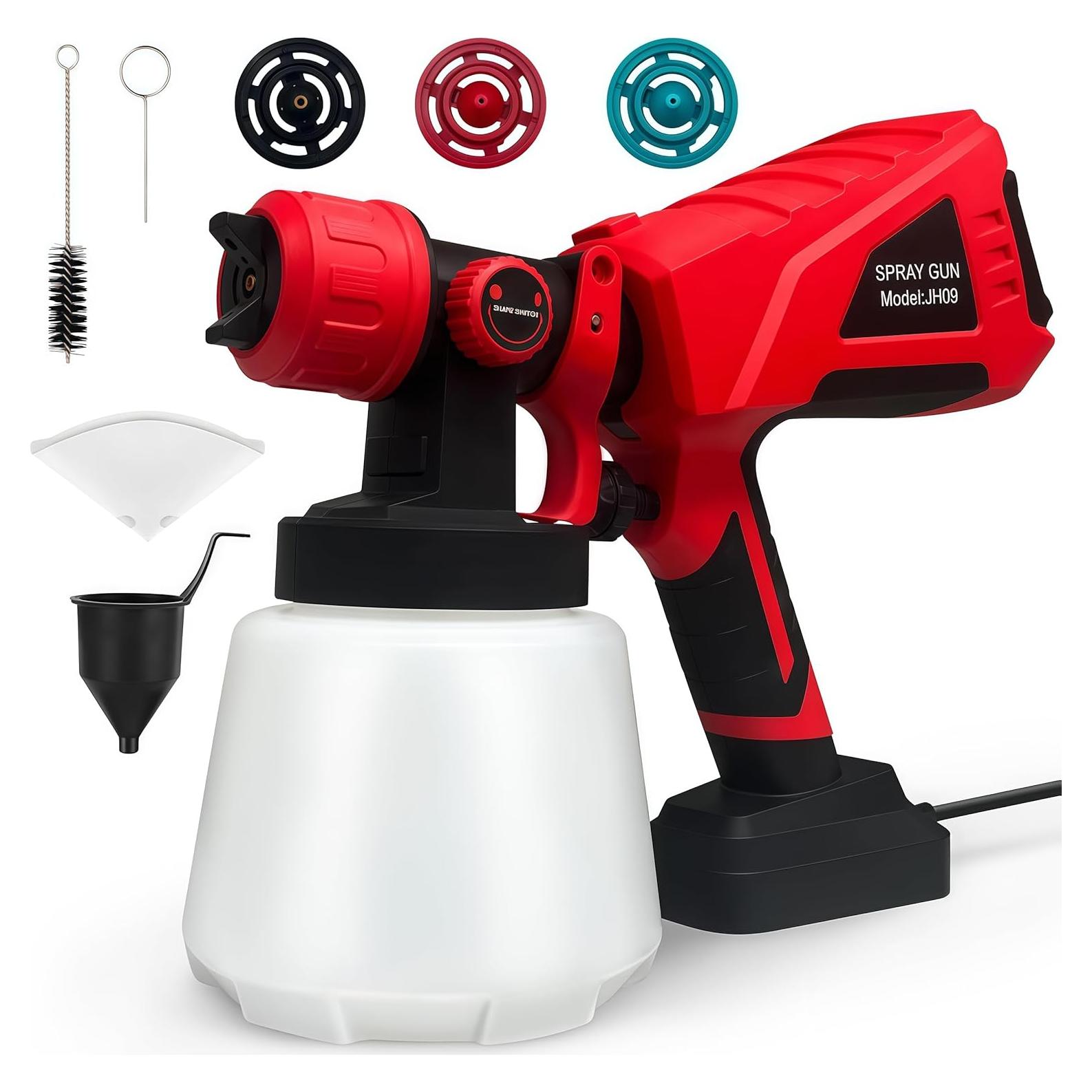 Pulverizador de pintura 600W BYCZONE con 1000ml y 3 boquillas