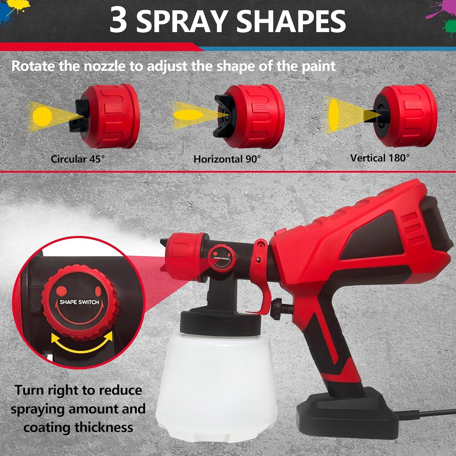 Pulverizador de pintura 600W BYCZONE con 1000ml y 3 boquillas