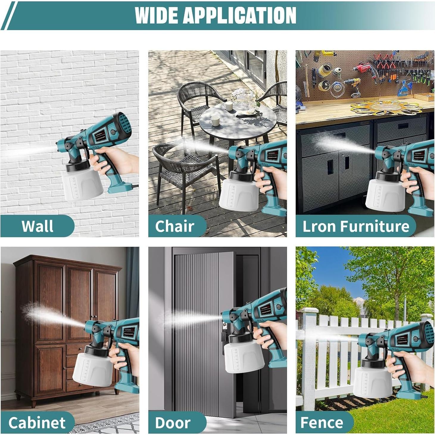 Pulverizador de Pintura Eléctrico EFEKOL 1000W 1400ml 4 Boquillas