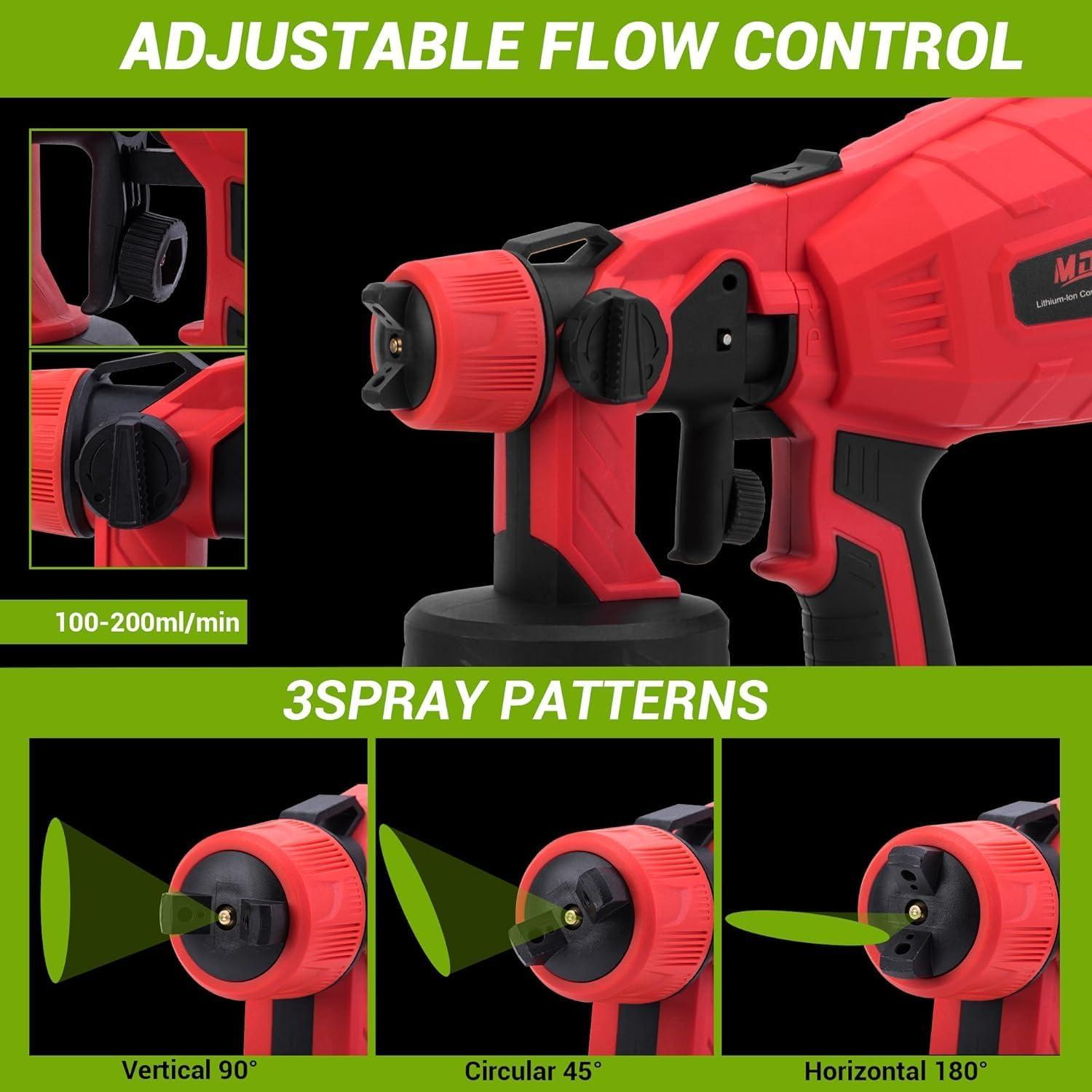 Pistola de Pintura Inalámbrica MDBTTOOLS HVLP 2 Baterías 1500mAh