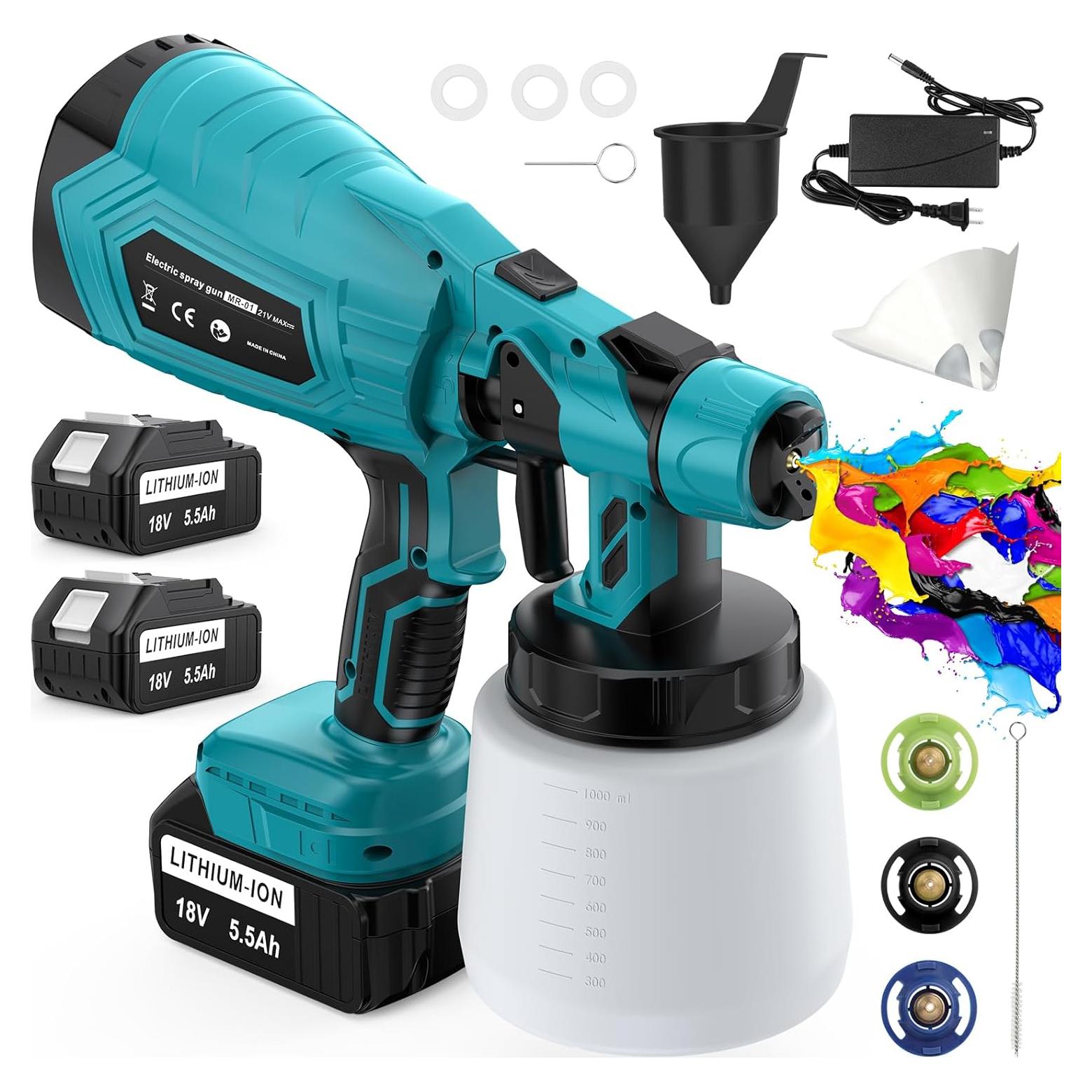 Pulverizador de pintura inalámbrico DEJUNPIOOL 1000ml 5.5Ah