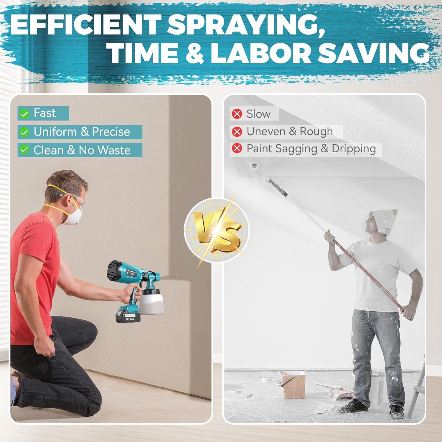 Pulverizador de pintura inalámbrico DEJUNPIOOL 1000ml 5.5Ah