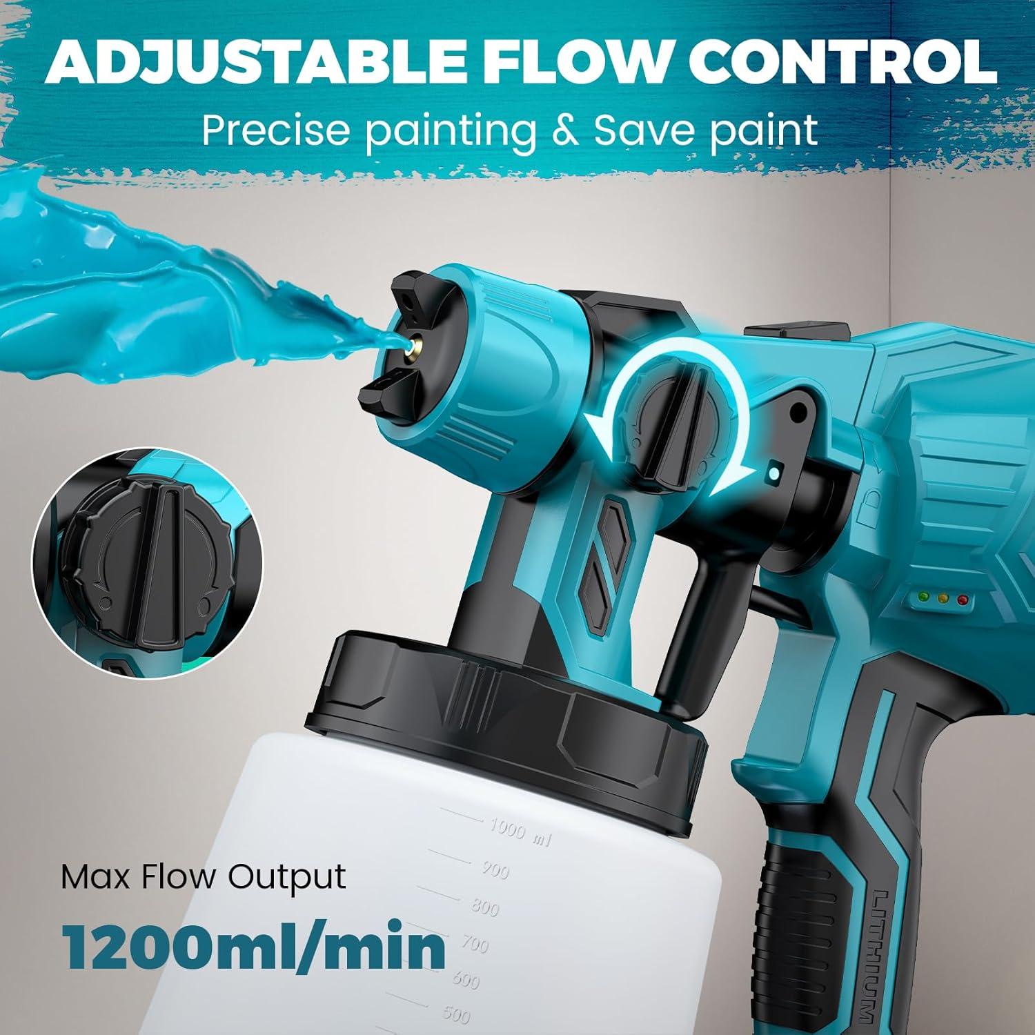 Pulverizador de pintura inalámbrico DEJUNPIOOL 1000ml 5.5Ah