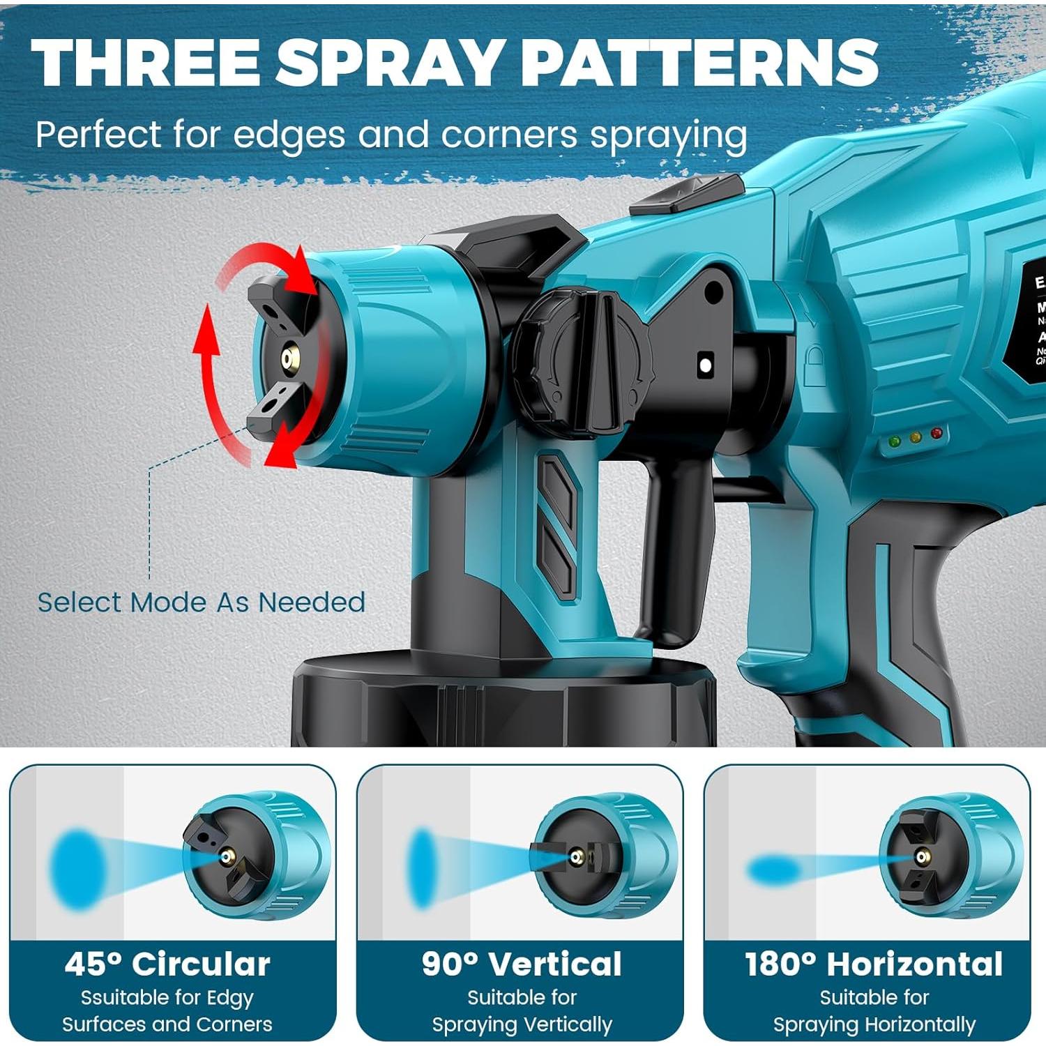 Pulverizador de pintura inalámbrico DEJUNPIOOL 1000ml 5.5Ah