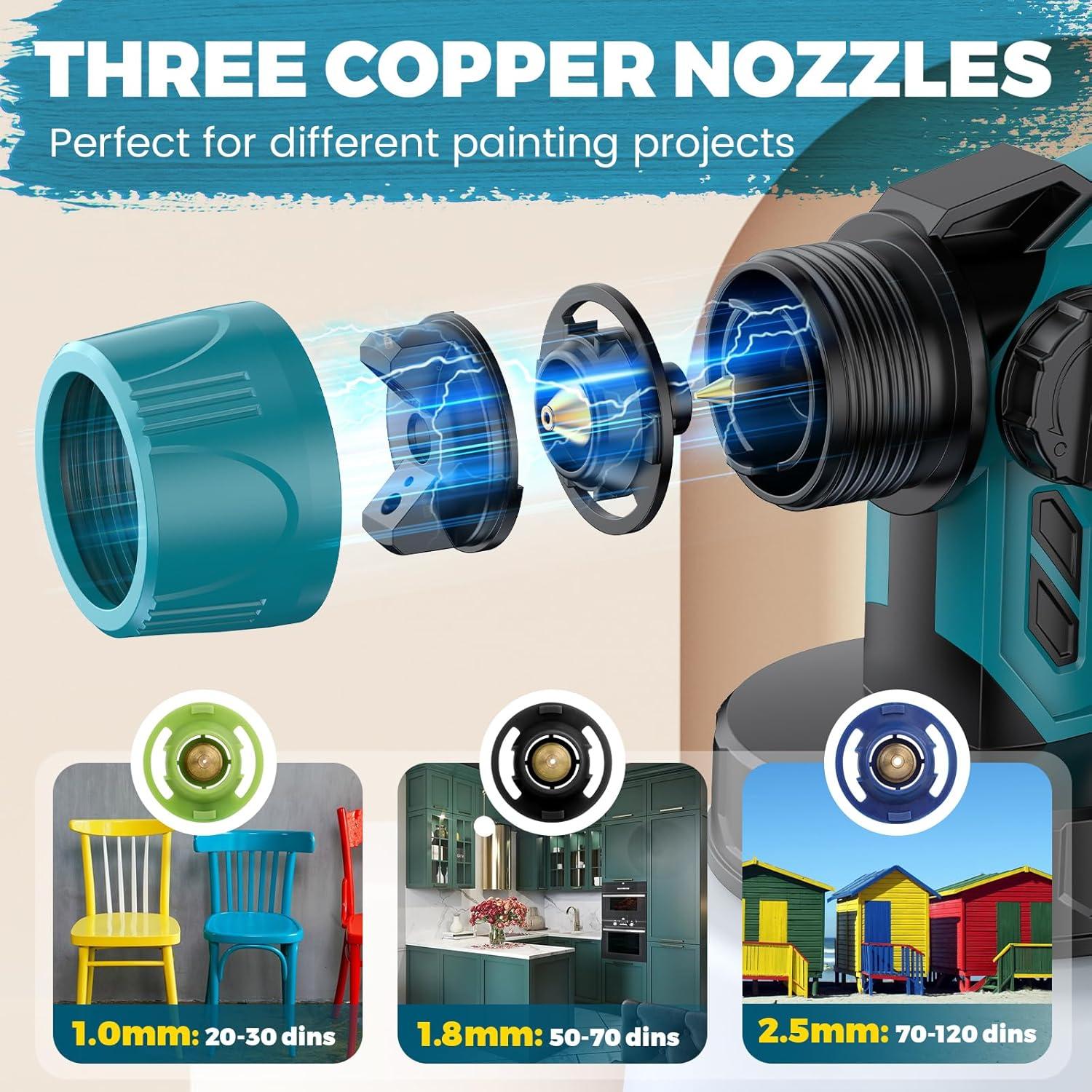 Pulverizador de pintura inalámbrico DEJUNPIOOL 1000ml 5.5Ah