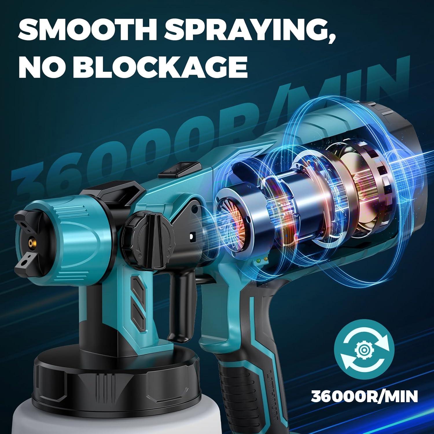 Pulverizador de pintura inalámbrico DEJUNPIOOL 1000ml 5.5Ah