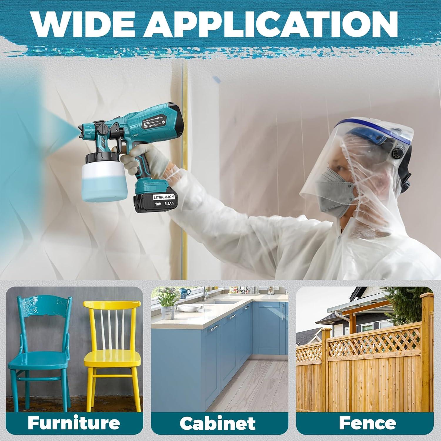 Pulverizador de pintura inalámbrico DEJUNPIOOL 1000ml 5.5Ah