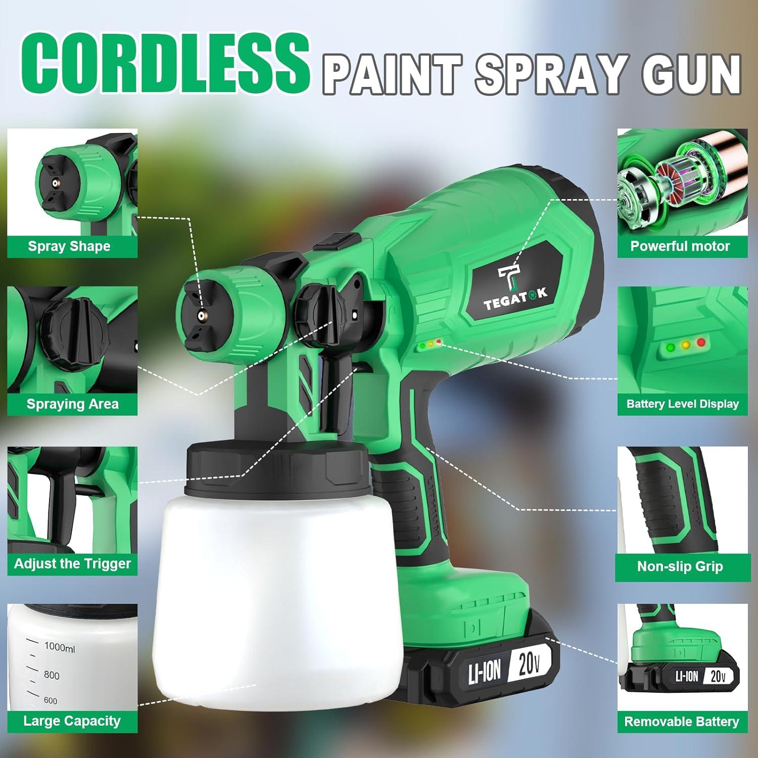 Pulverizador de pintura inalámbrico Tegatok CPS-20B 1.65kg