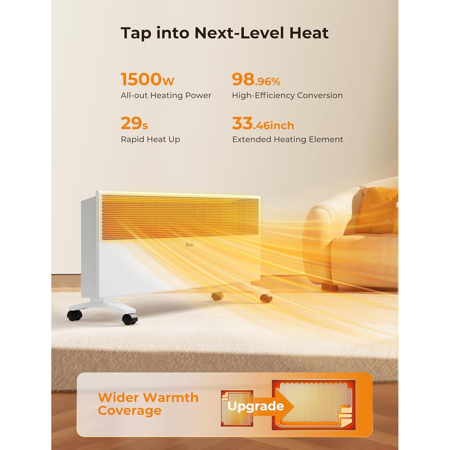 Calefactor Eléctrico Reekie HP2401-15DWM 1500W Mica Infrarrojo