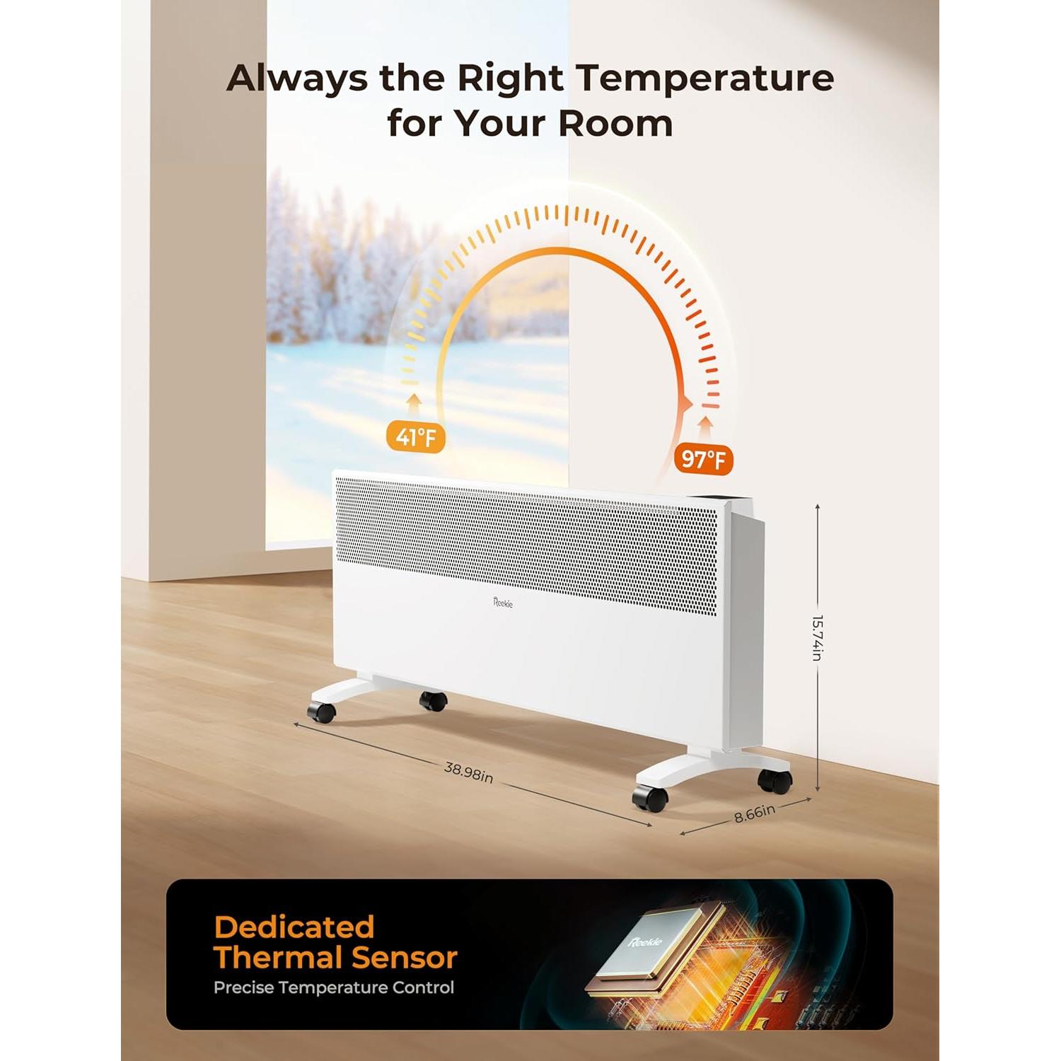 Calefactor Eléctrico Reekie HP2401-15DWM 1500W Mica Infrarrojo