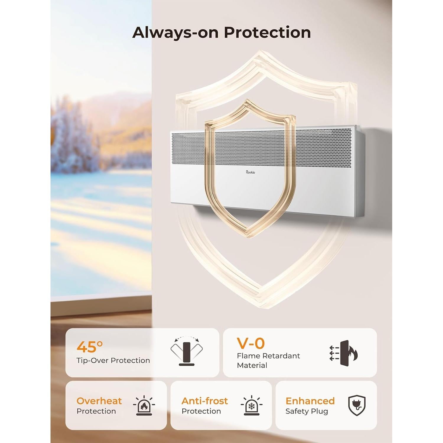 Calefactor Eléctrico Reekie HP2401-15DWM 1500W Mica Infrarrojo