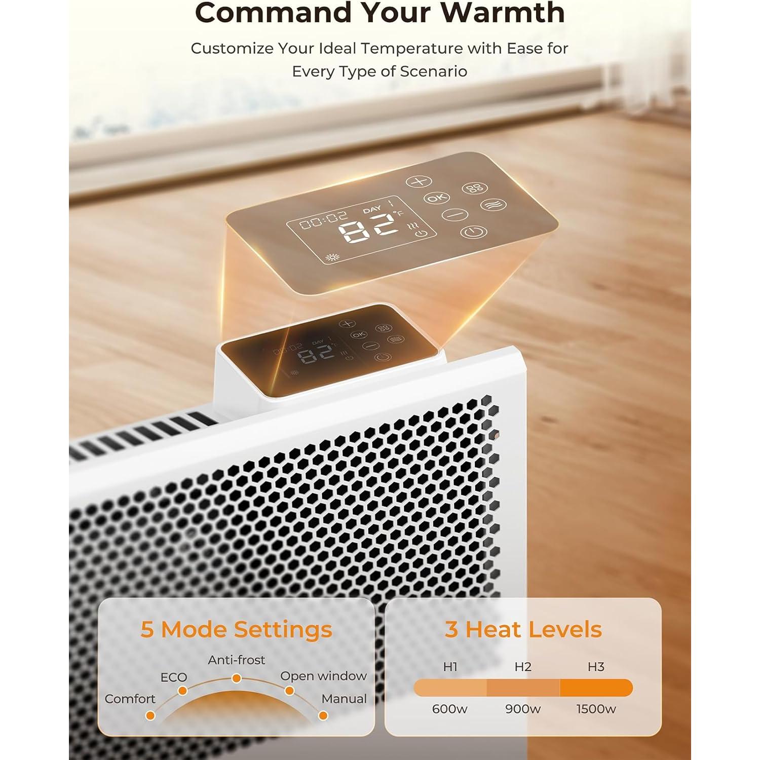 Calefactor Eléctrico Reekie HP2401-15DWM 1500W Mica Infrarrojo