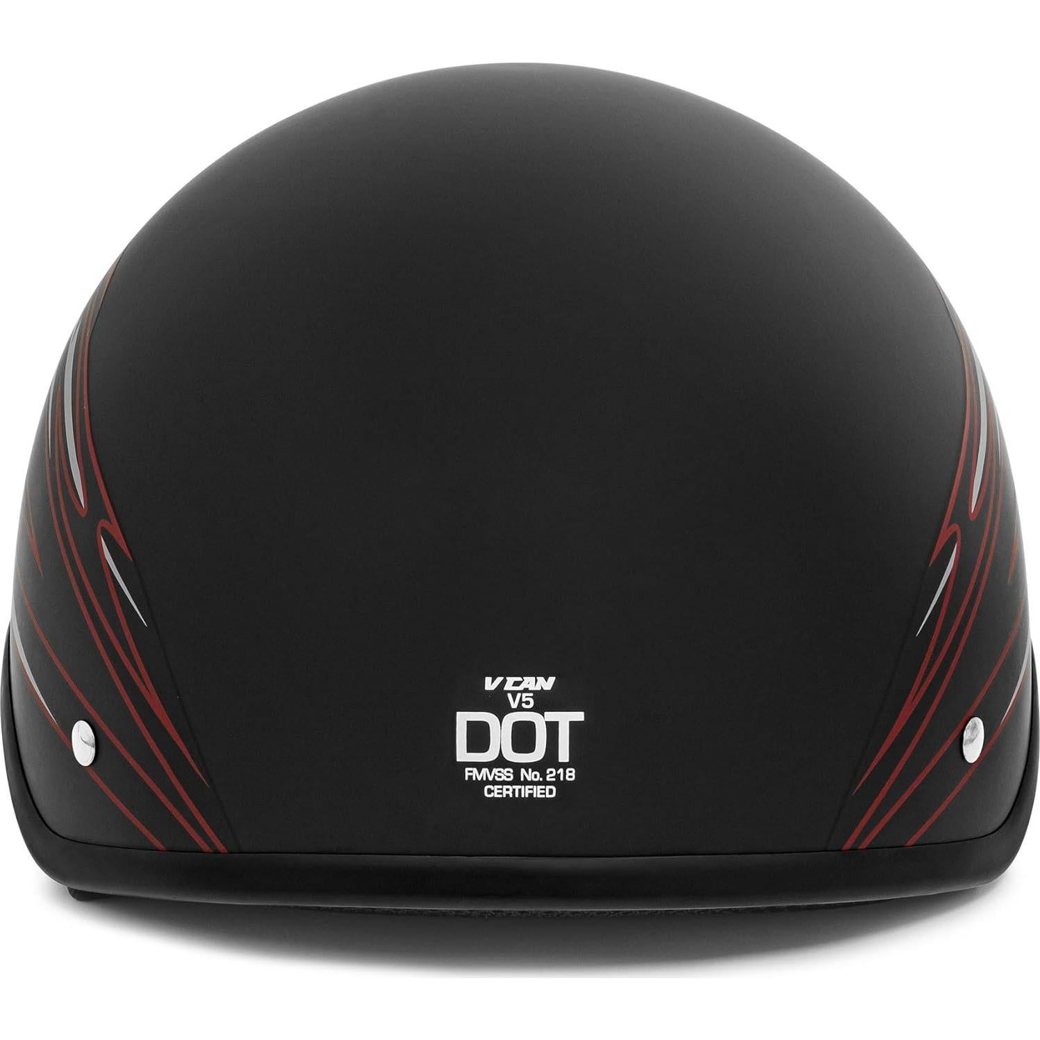 Casco de Motocicleta VCAN V5 Negro Plano con Rojo