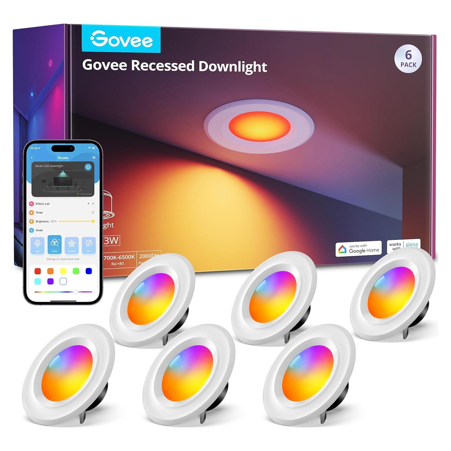 Downlights empotrados Govee H601C 6" Wi-Fi Bluetooth RGBWW 1000 lúmenes