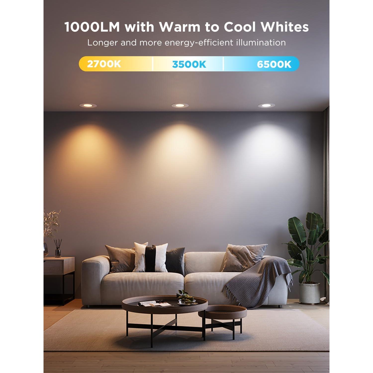 Downlights empotrados Govee H601C 6" Wi-Fi Bluetooth RGBWW 1000 lúmenes