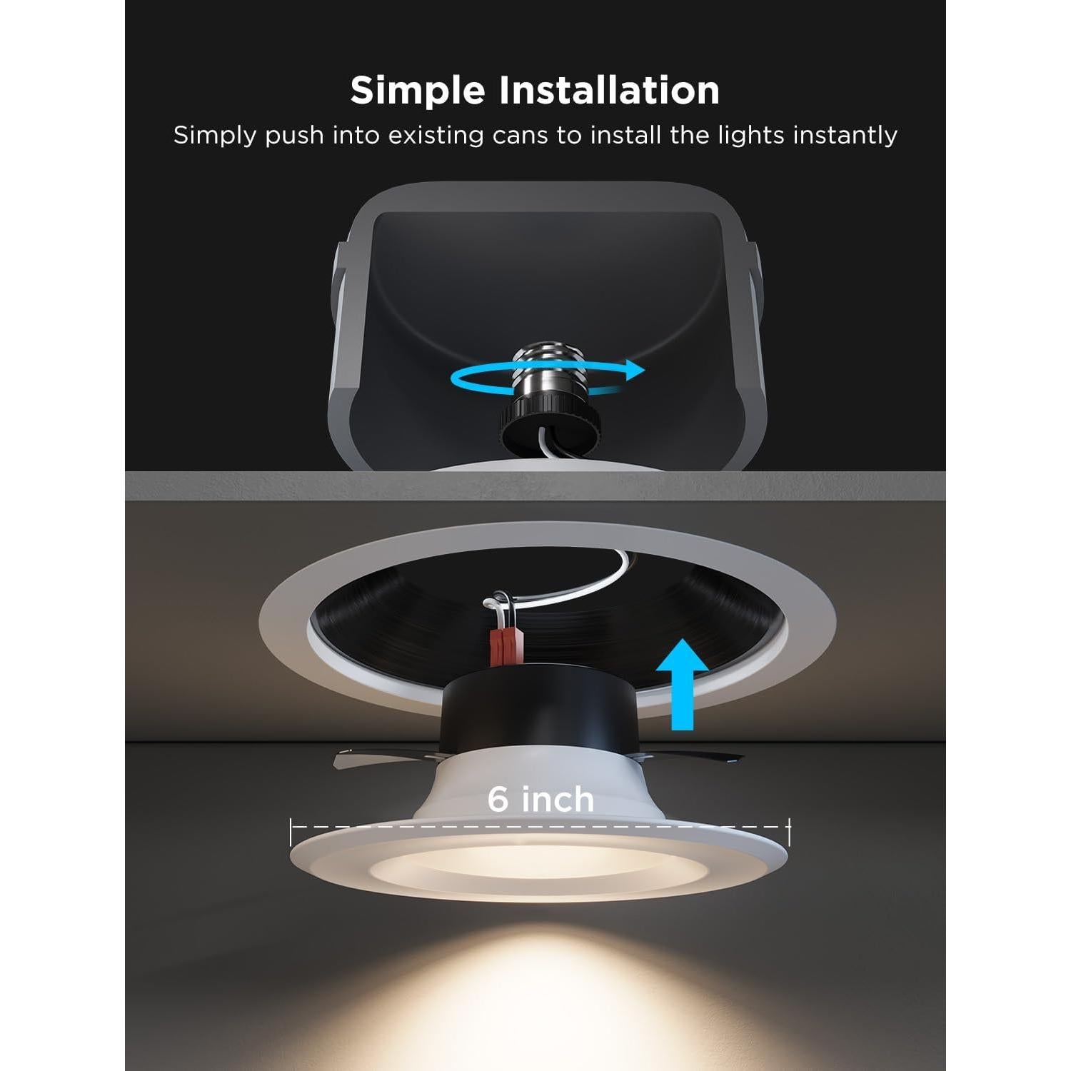 Downlights empotrados Govee H601C 6" Wi-Fi Bluetooth RGBWW 1000 lúmenes