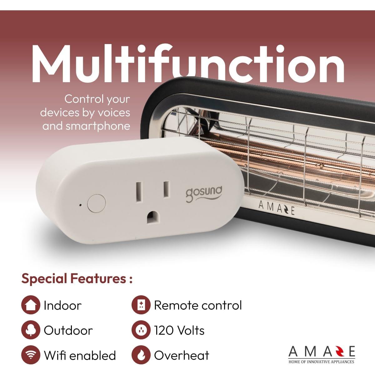 Calentador de Patio Eléctrico Amaze-Heater 1500W WIFI Infrarrojo