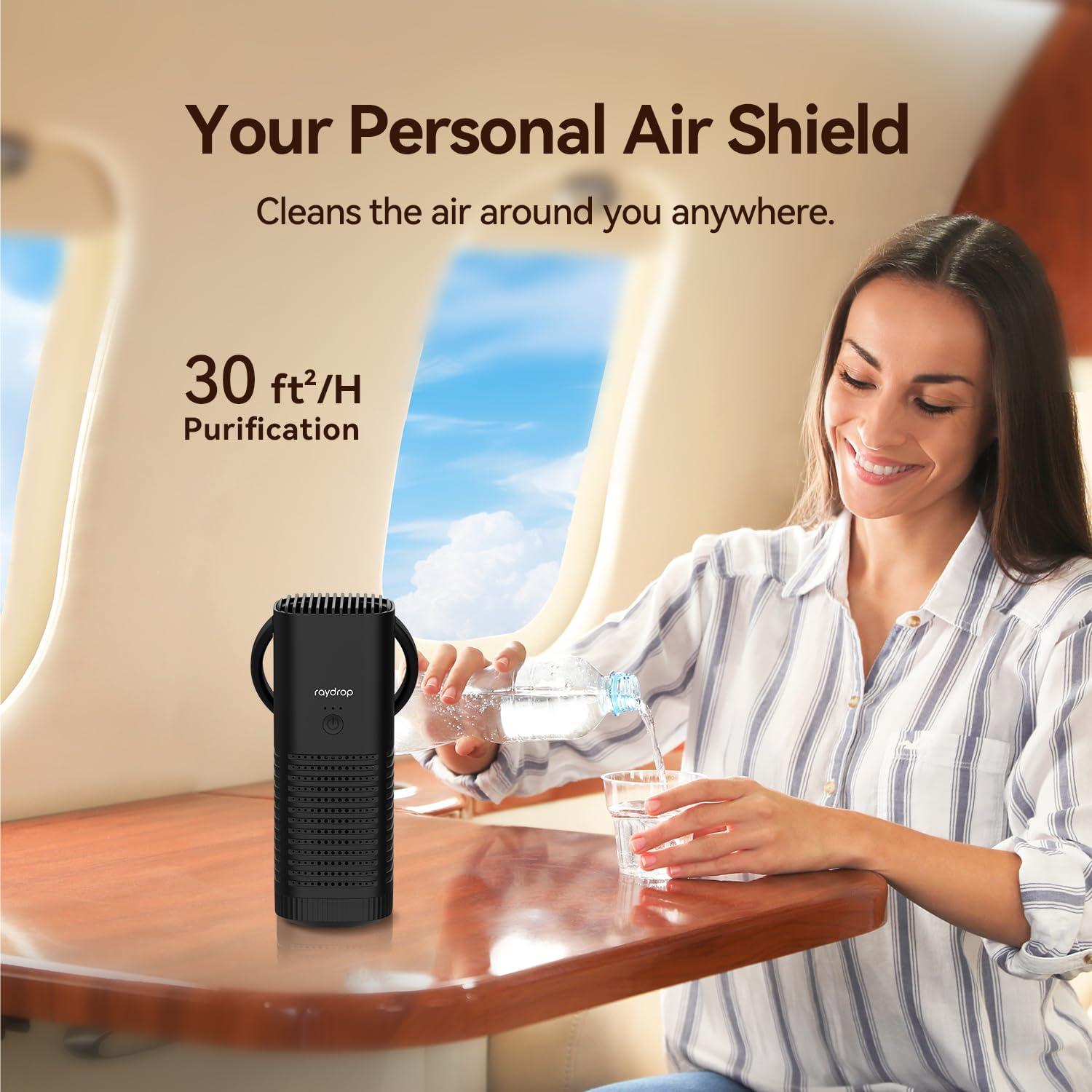 Purificador de Aire Portátil Mini Raydrop HEPA Recargable Negro