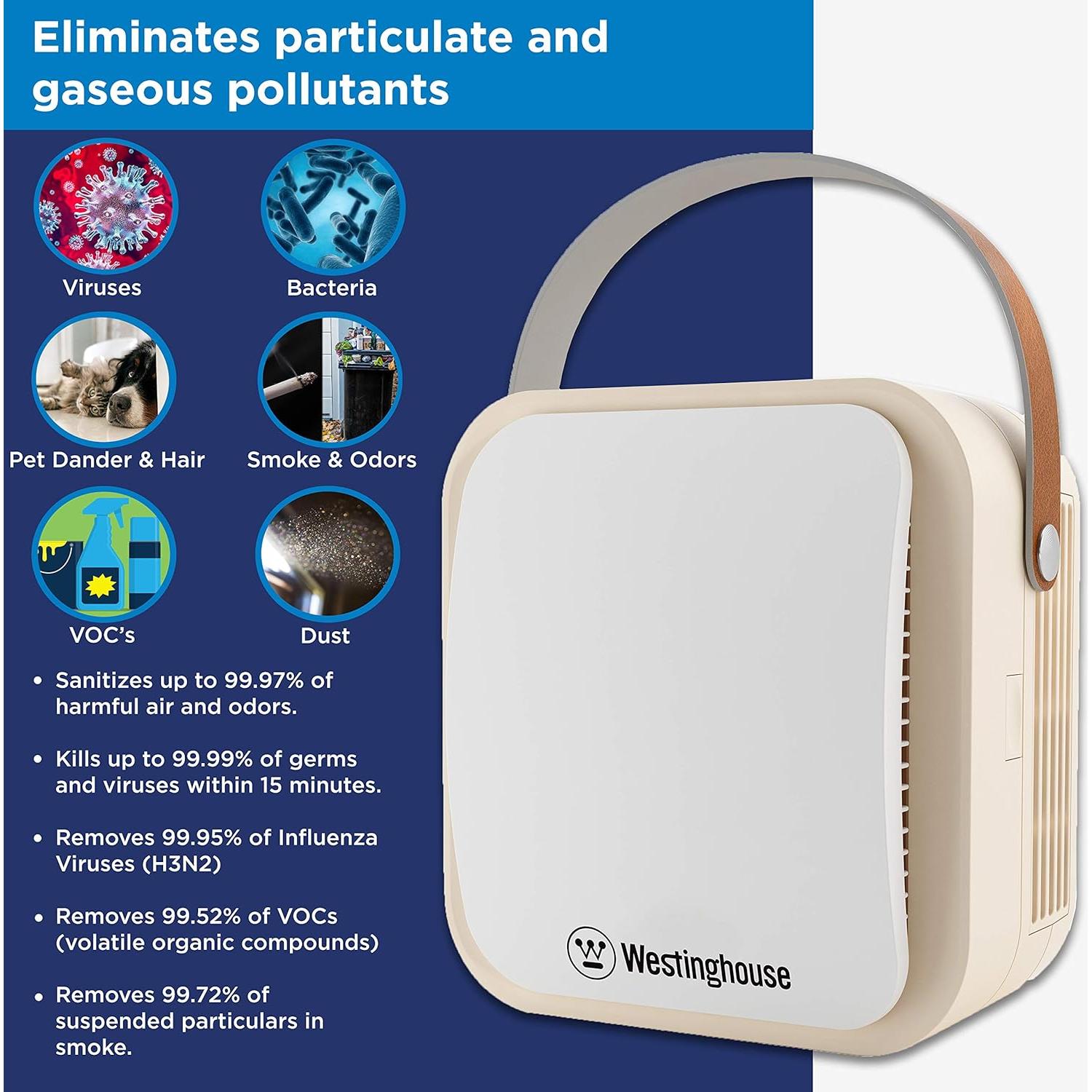 Purificador de Aire Portátil Westinghouse NCCO1804 HEPA 0.68 kg