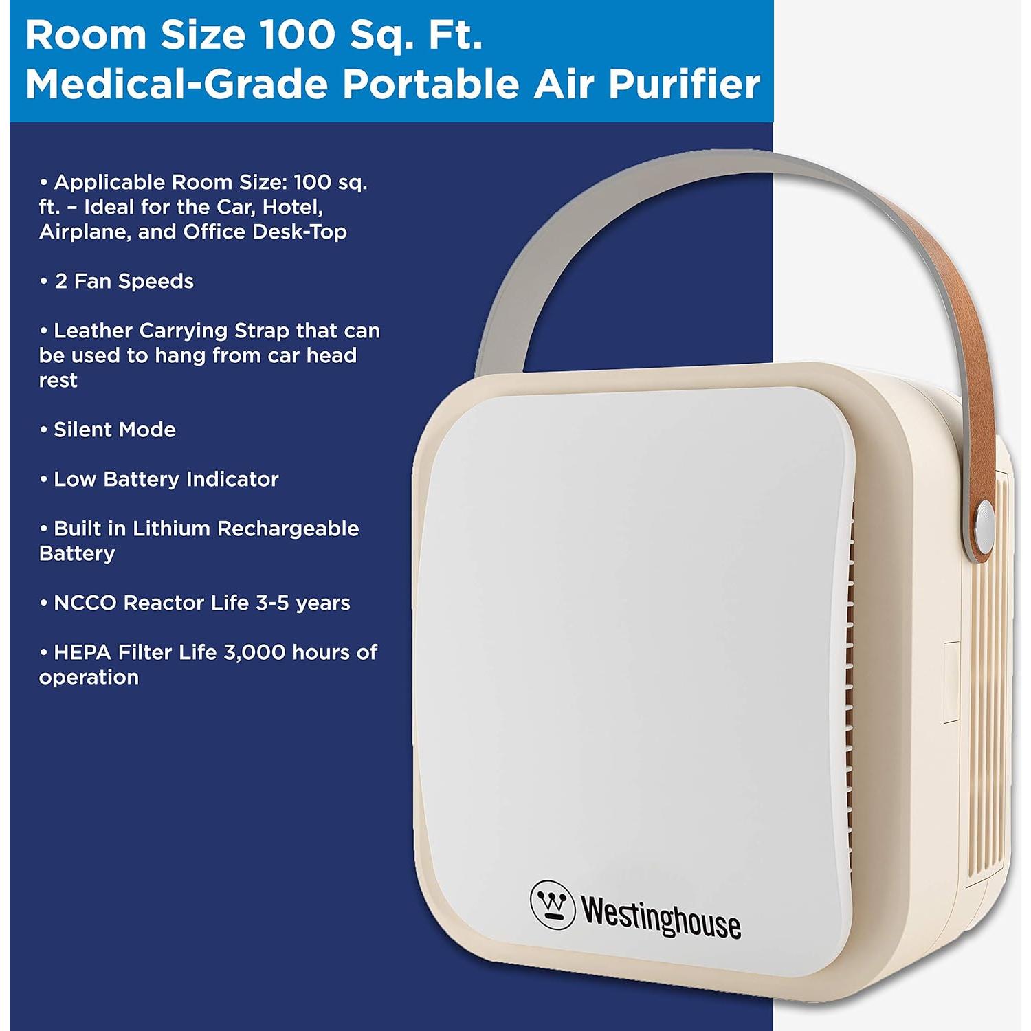 Purificador de Aire Portátil Westinghouse NCCO1804 HEPA 0.68 kg