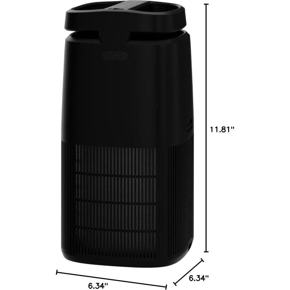 POMORON 4-in-1 Air Purifiers for Home, Air Ionizer Negative Ion Generator, H13 HEPA Filter, UV, Covers 1250 Ft² 99.97% Removal Rate for Pollen Smoke Pet Dander Air Cleaner for Bedroom, MJ002H, Black