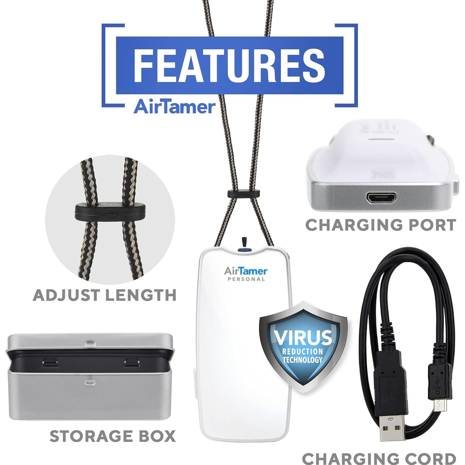 Purificador de Aire Personal AirTamer A310 Blanco Recargable