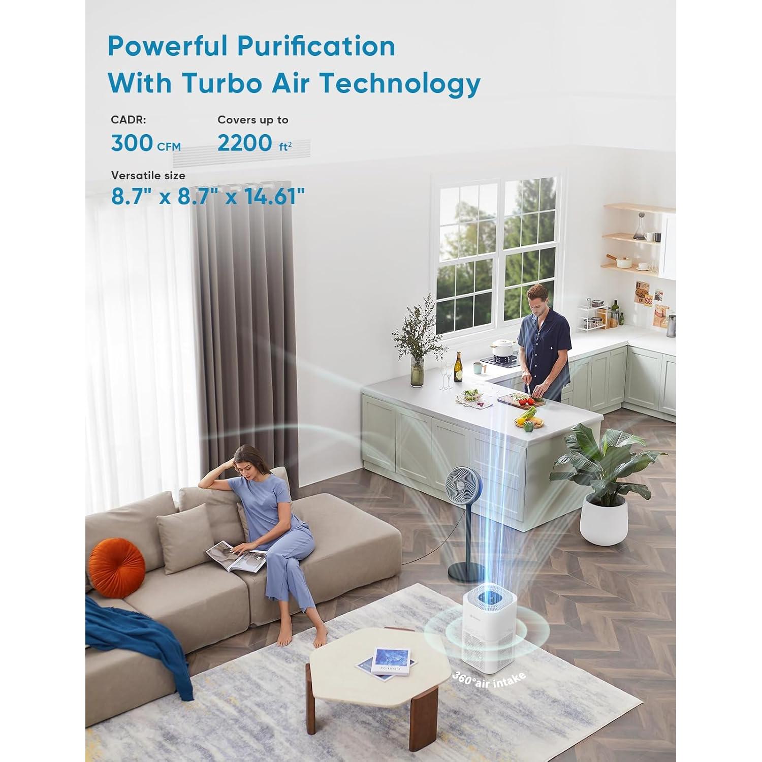 Purificador de aire HEPA Dayette AP301 para habitaciones grandes