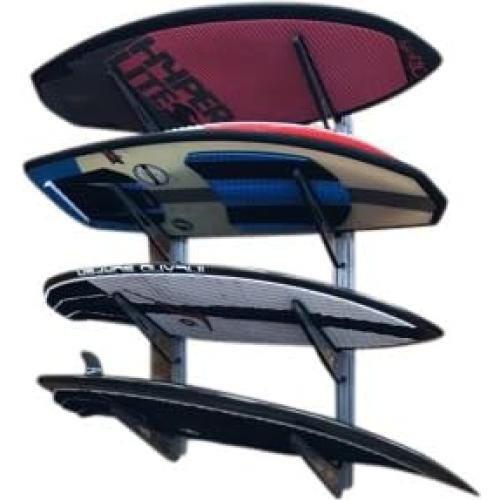Soporte de Pared Krypt Towers para 4 Tablas de Surf y Esquí