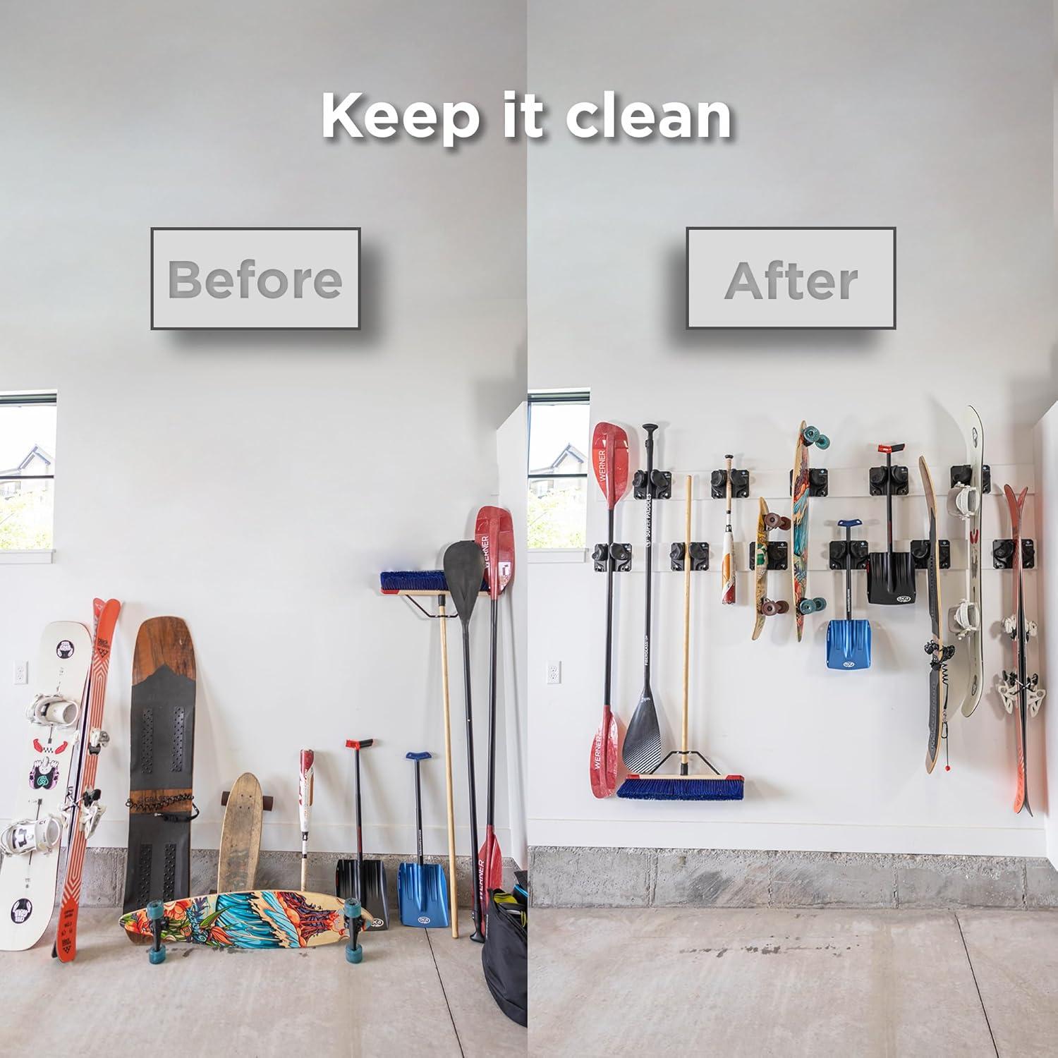 Soporte de Pared Gravity Grabber para Esquís y Snowboard - 2 Unidades - Negro