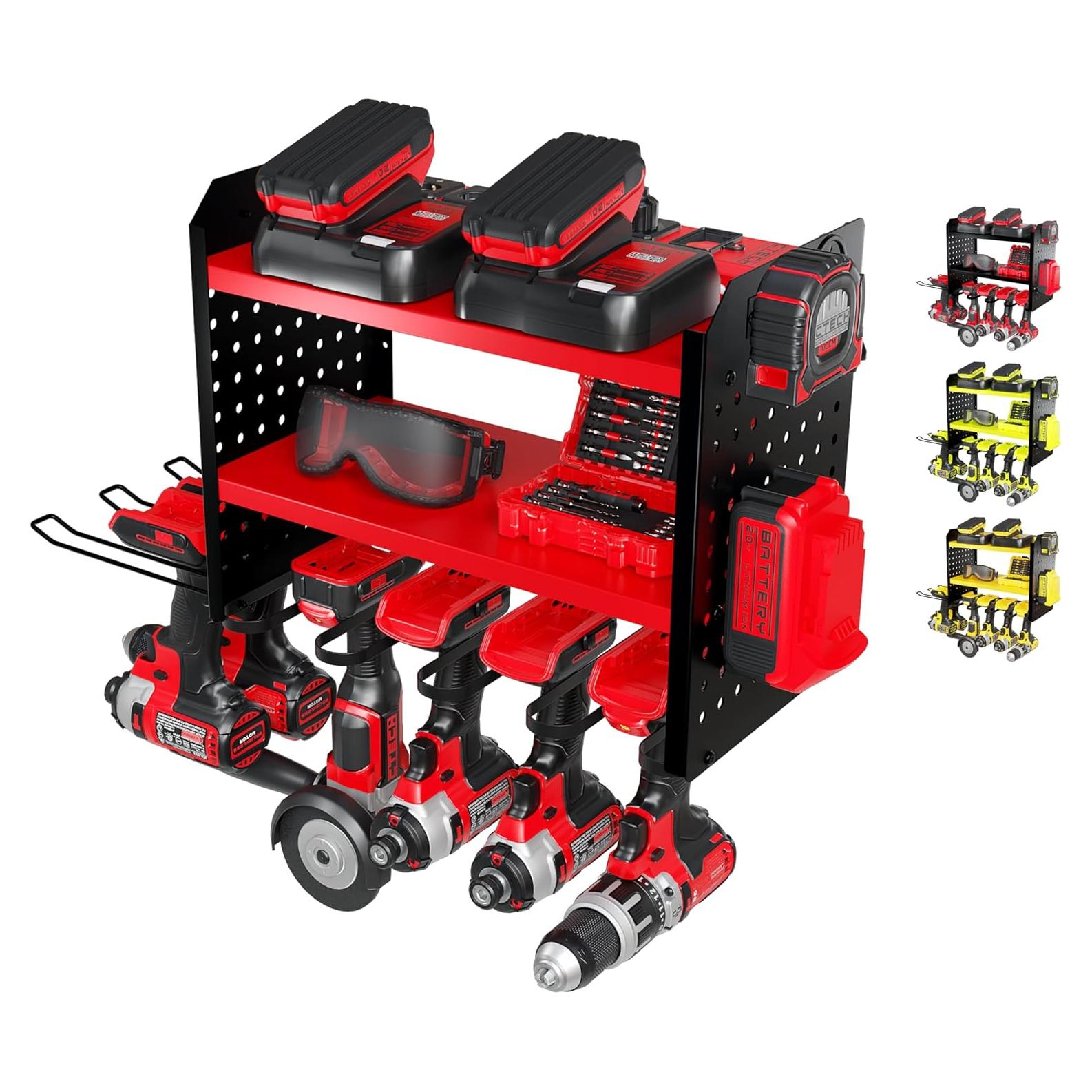Organizador de Herramientas Eléctricas BUILTSTRONG Rojo 6 Taladros