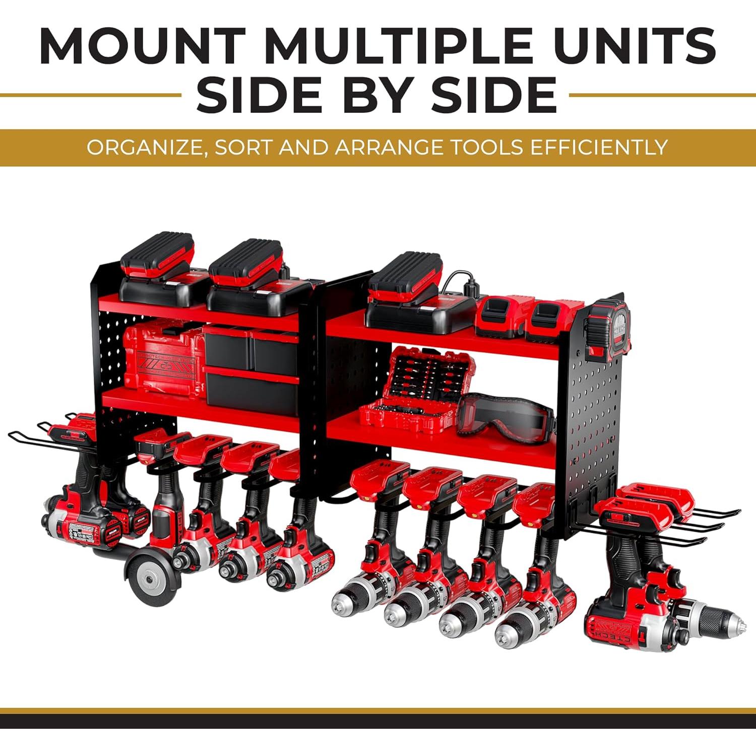 Organizador de Herramientas Eléctricas BUILTSTRONG Rojo 6 Taladros