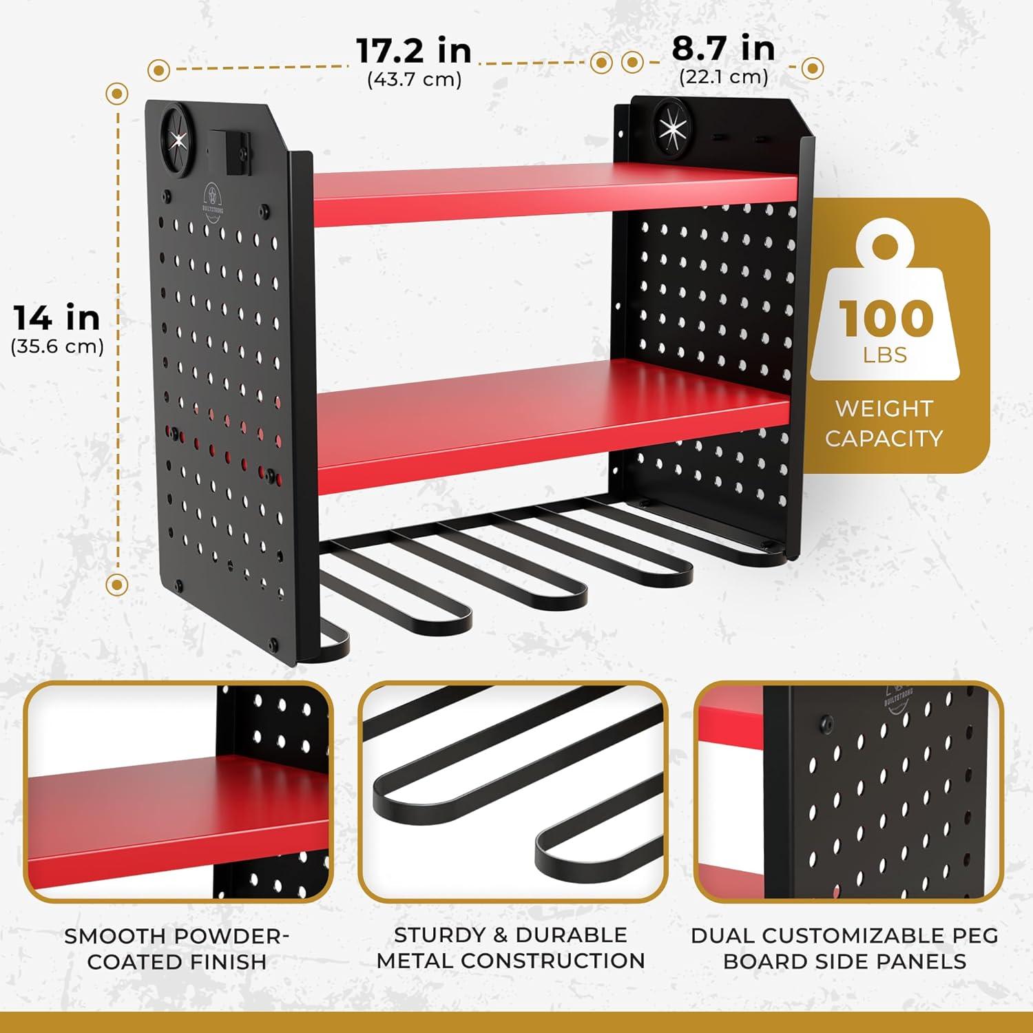 Organizador de Herramientas Eléctricas BUILTSTRONG Rojo 6 Taladros