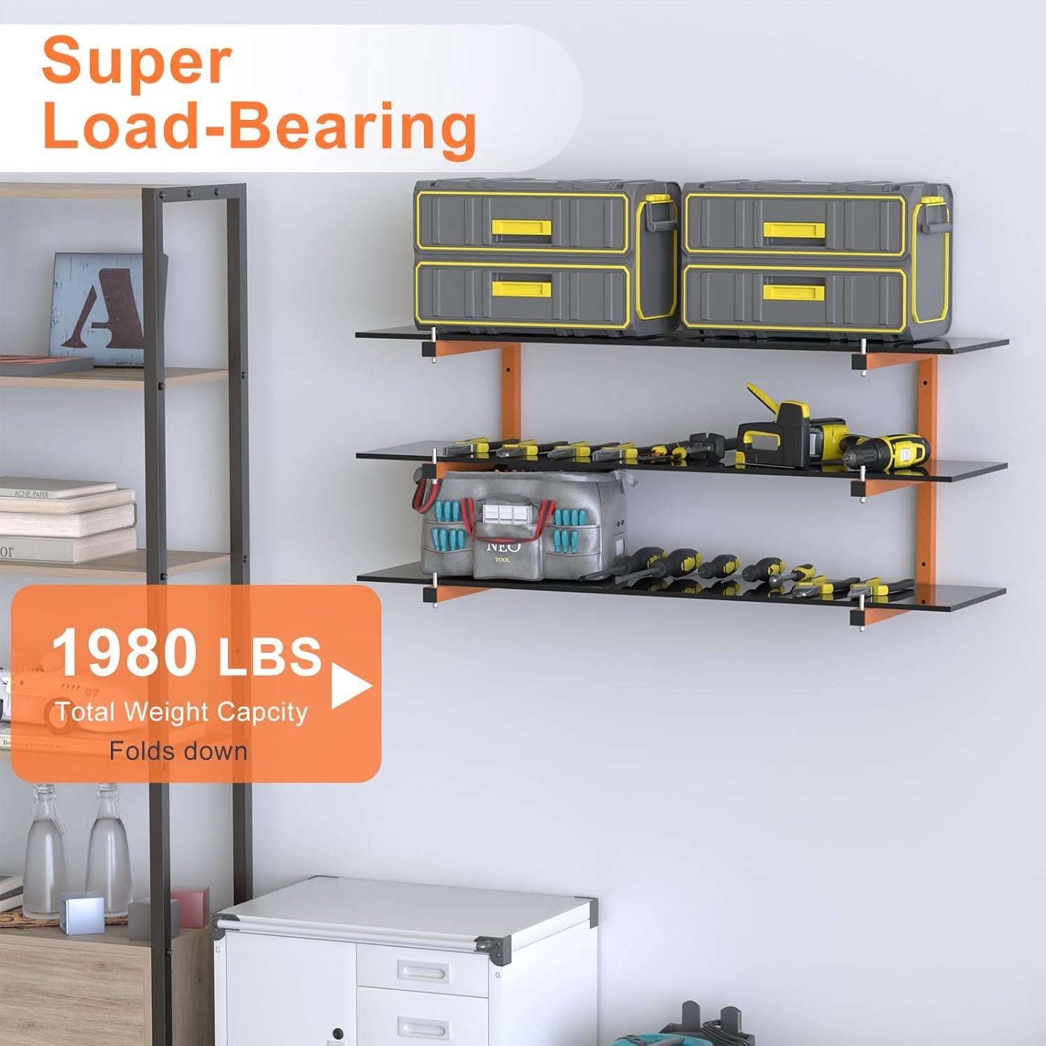 Estante de Madera Montado en Pared Acools 6 Pack 1980 kg