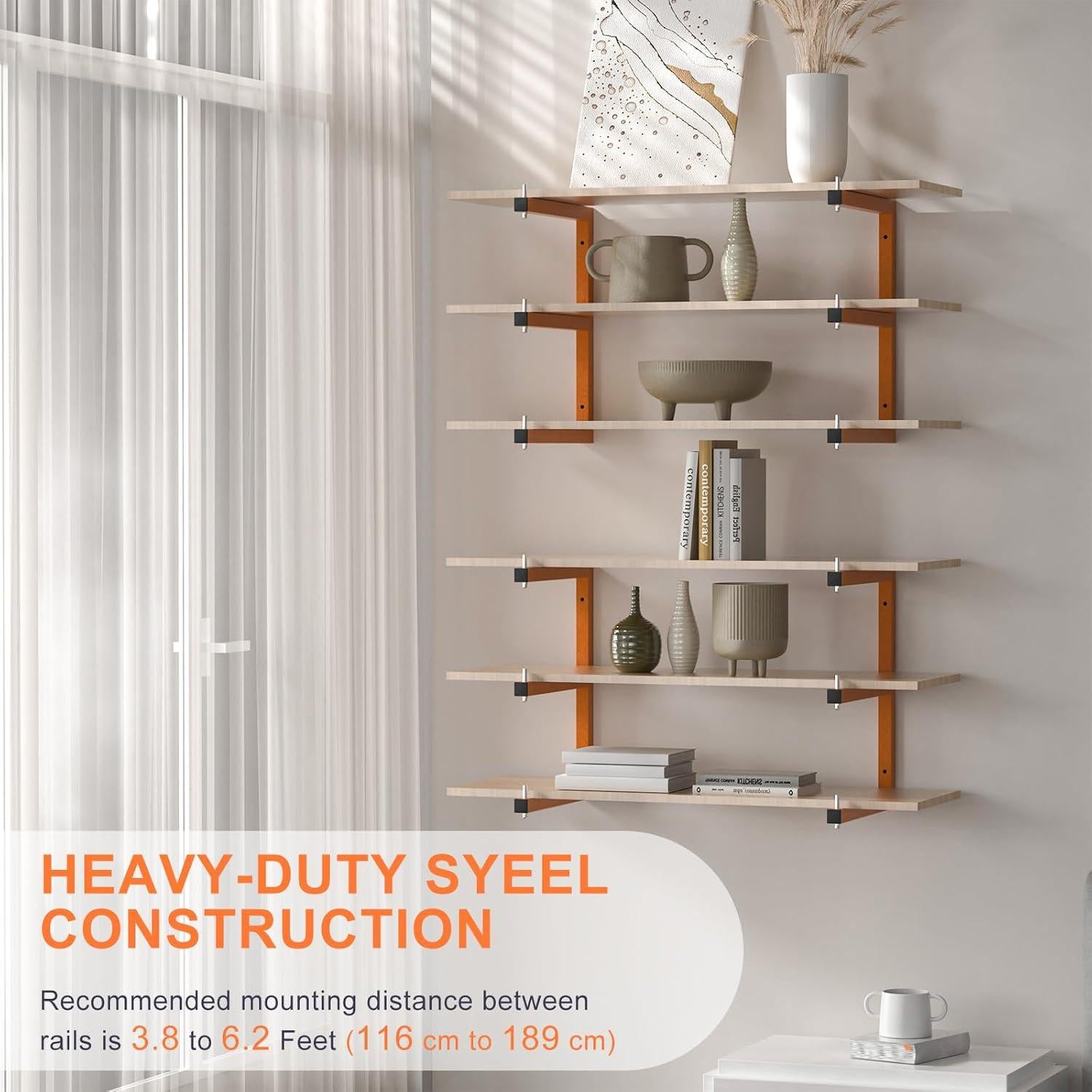 Estante de Madera Montado en Pared Acools 6 Pack 1980 kg