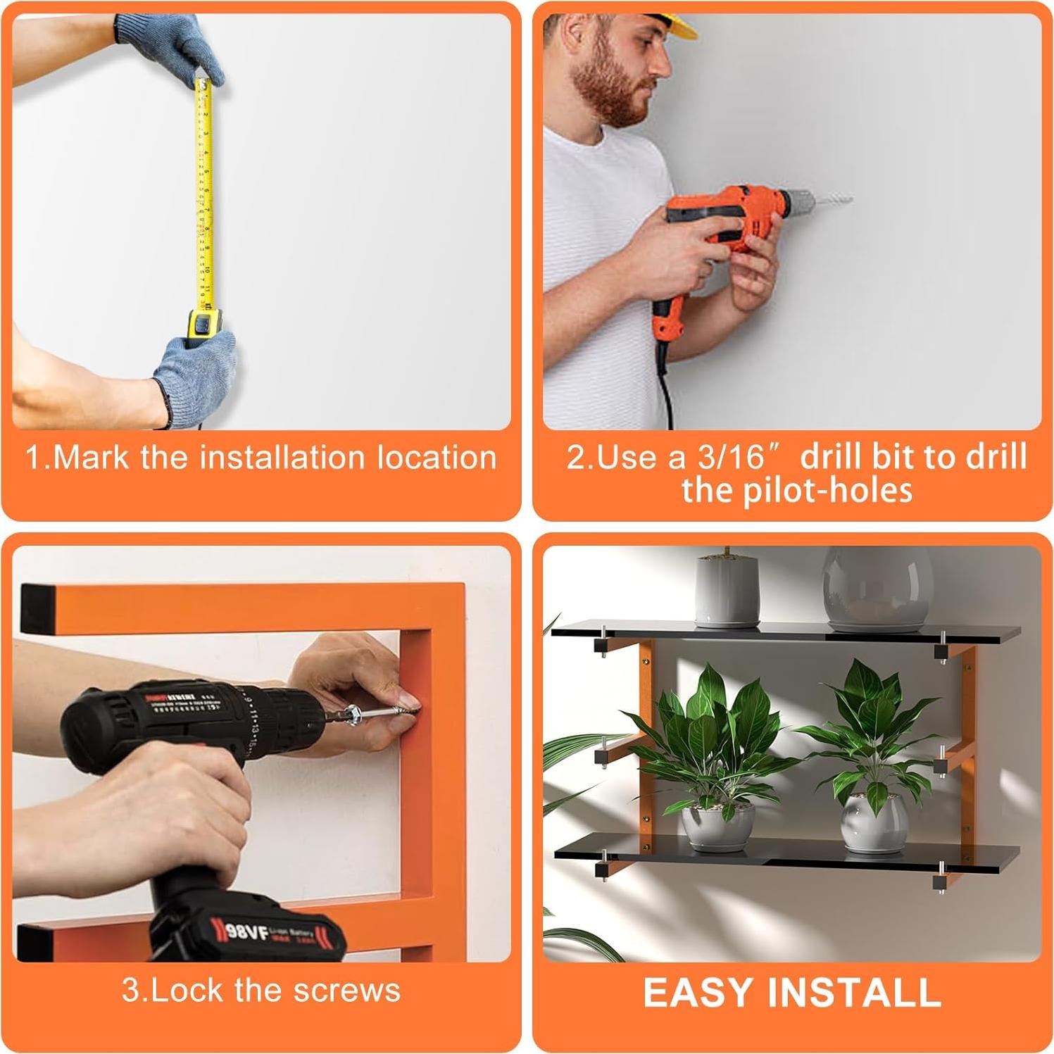 Estante de Madera Montado en Pared Acools 6 Pack 1980 kg