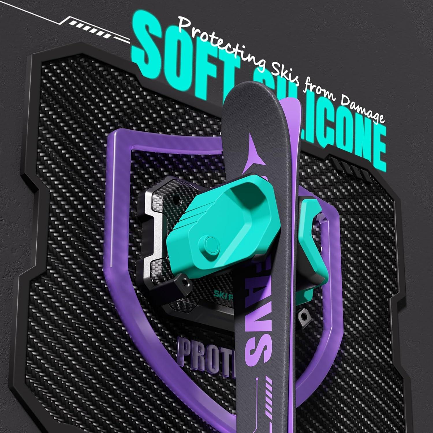 Soporte de Pared para Esquís y Snowboard Skifavs Verde 2 Pzas