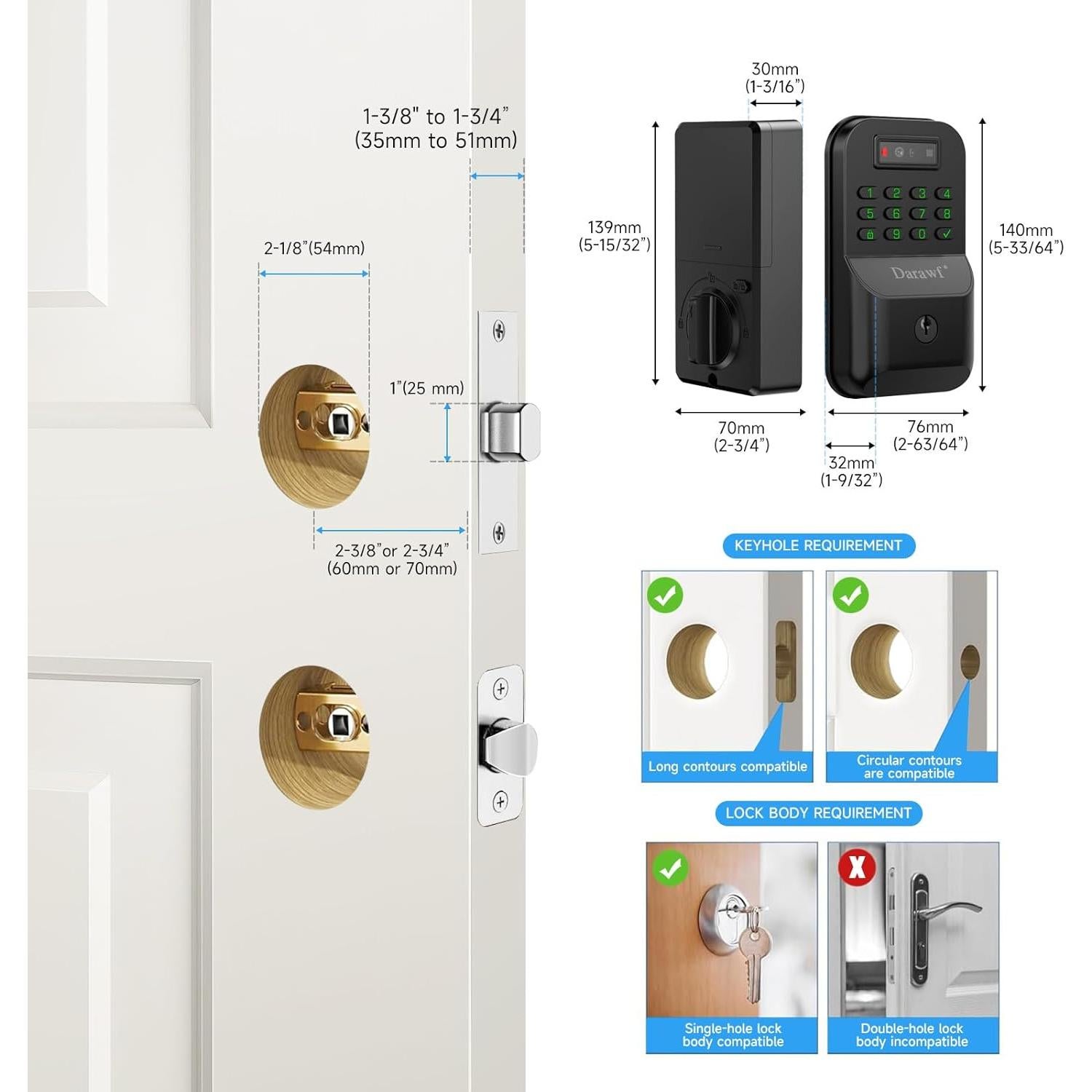Cerradura Electrónica Biométrica Darawf PLAMK9 con Reconocimiento de Palma