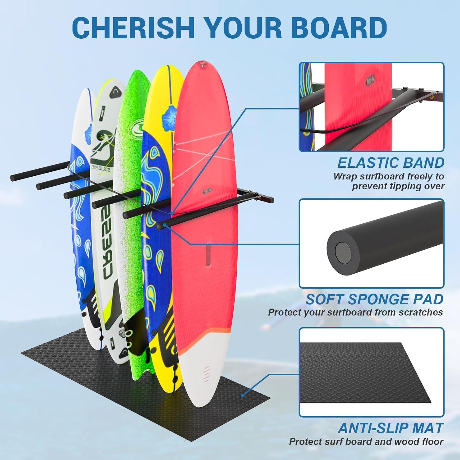 Soporte Vertical para Tablas de Surf LXVOOEE 6 Brazos