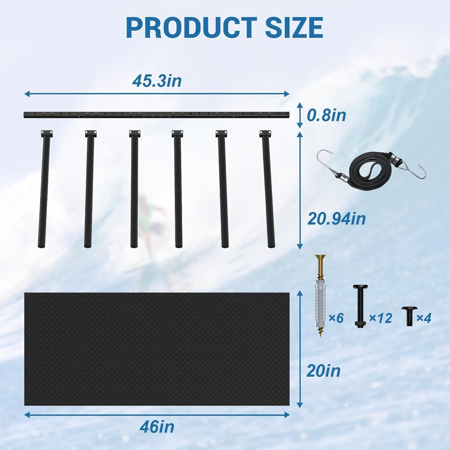 Soporte Vertical para Tablas de Surf LXVOOEE 6 Brazos