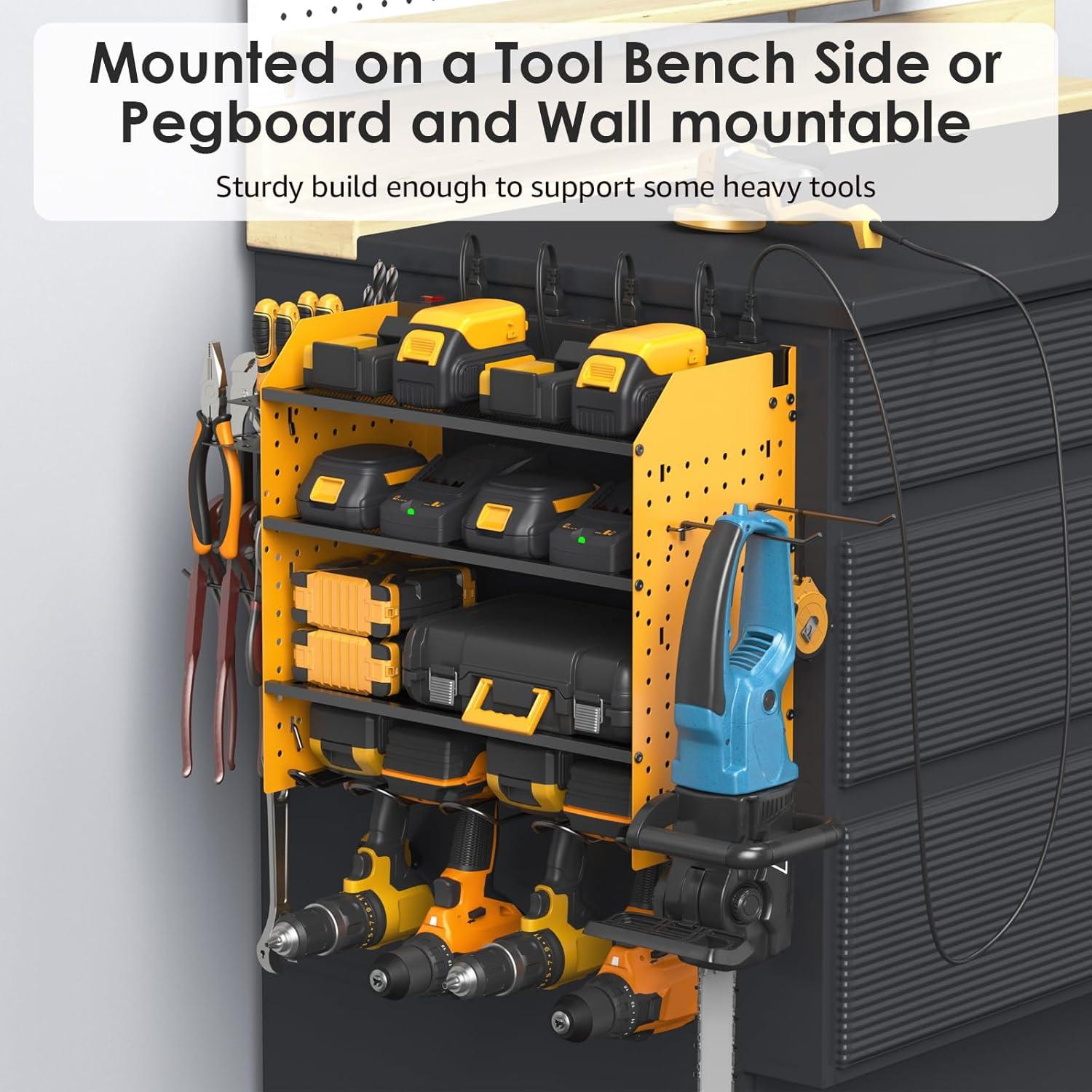 Organizador de herramientas eléctricas CCCEI con estación de carga amarilla