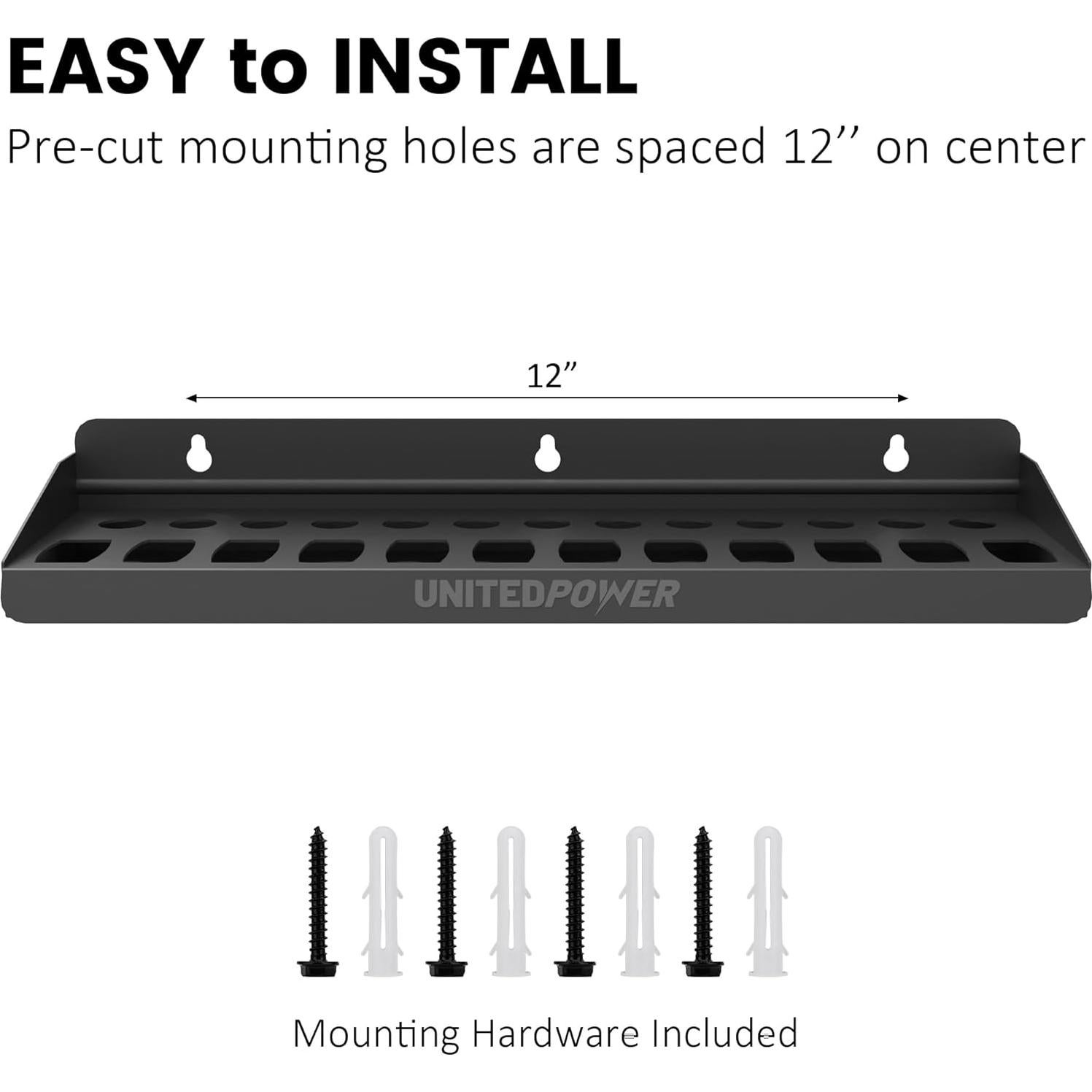UNITEDPOWER Pliers Holder, Wall Mount Storage Rack Organizer for Workshop, Shed, Garage, Home, Stores up to 12 Pliers or Small Tools