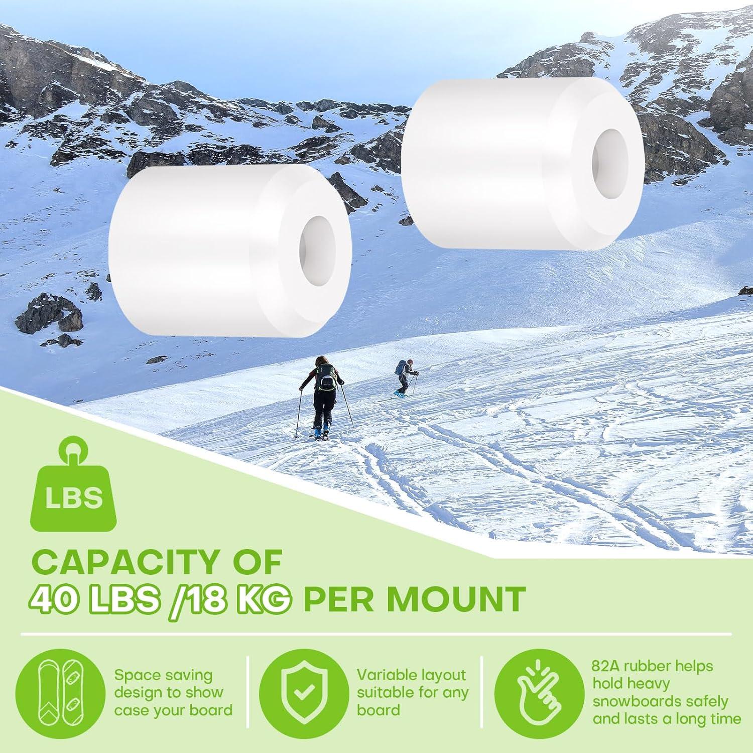 Soporte de Pared para Snowboard Rolitwils - 2 Piezas Blancas