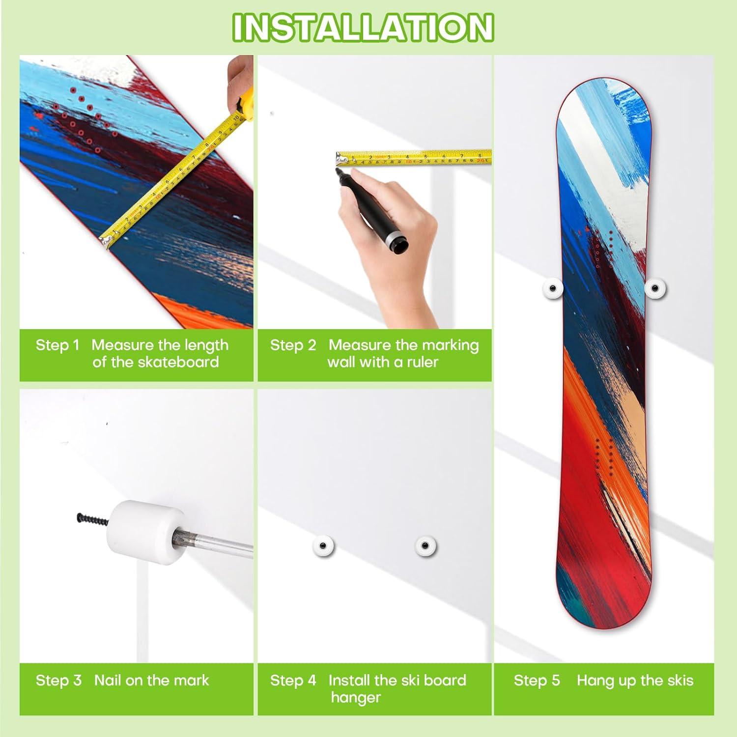 Soporte de Pared para Snowboard Rolitwils - 2 Piezas Blancas