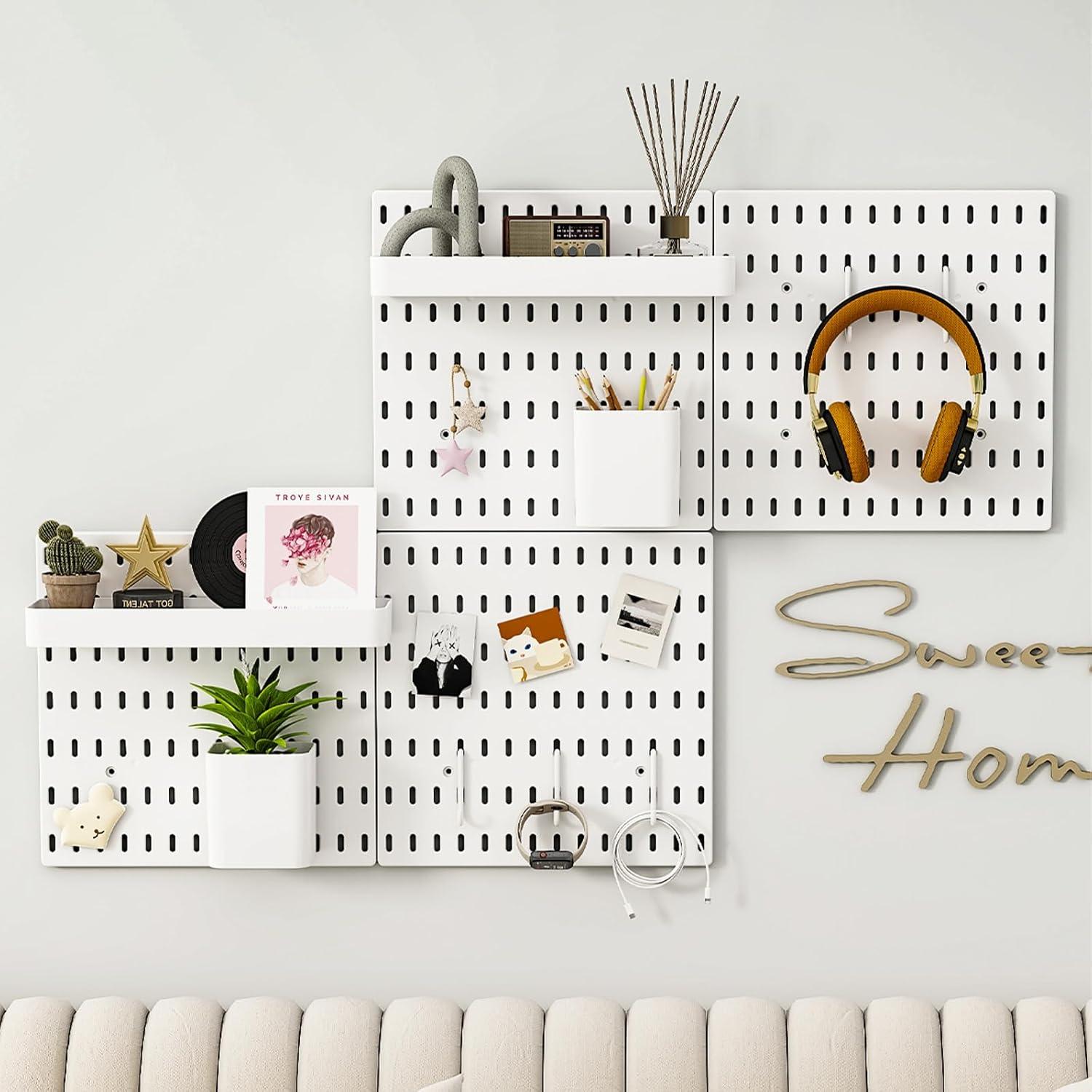 Tablero de Clavos Nafenai 56x84 cm Blanco Organizador Pared