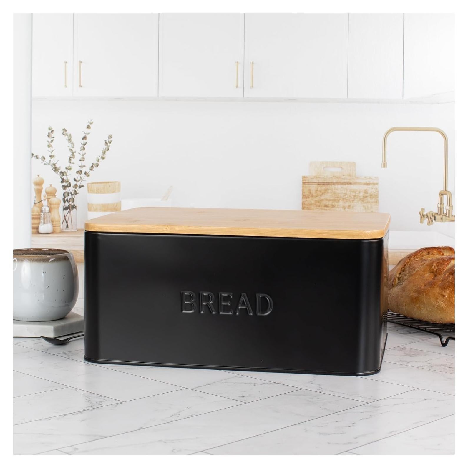 Caja de Pan ZICOTO con Tapa de Bambú - 29.2x12.7x22.9 cm